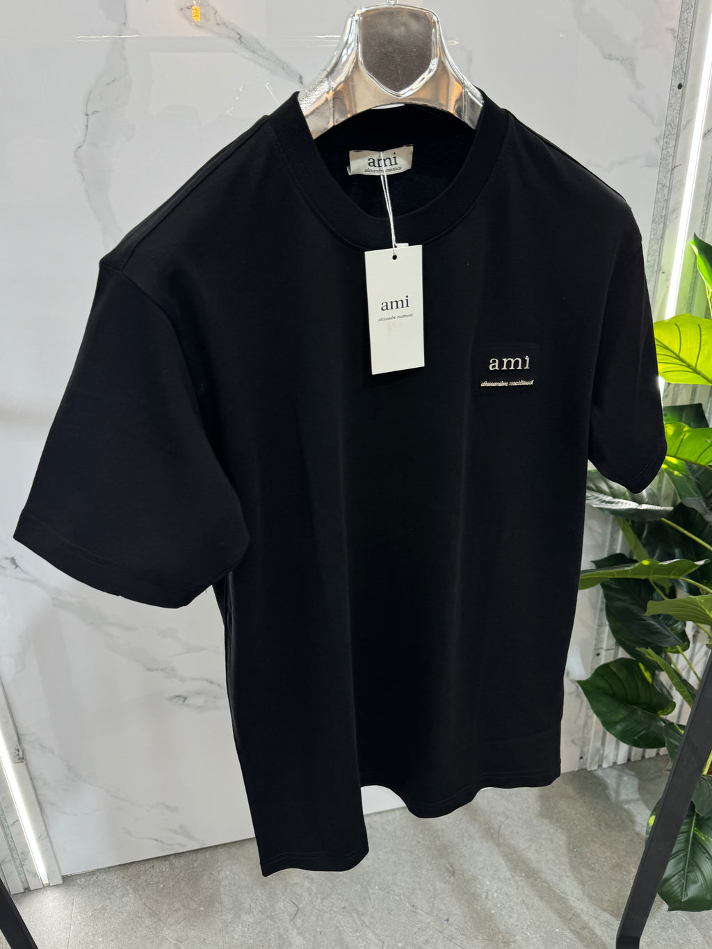 AMI Paris Patch T-Shirt - Black - NEW1637