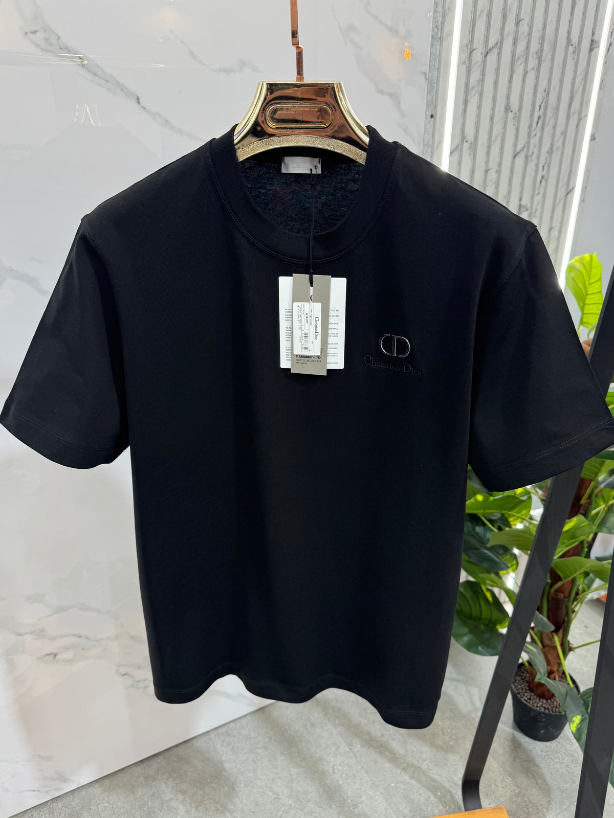 DIOR Embroidered CD Icon T-Shirt – Black - NEW1911