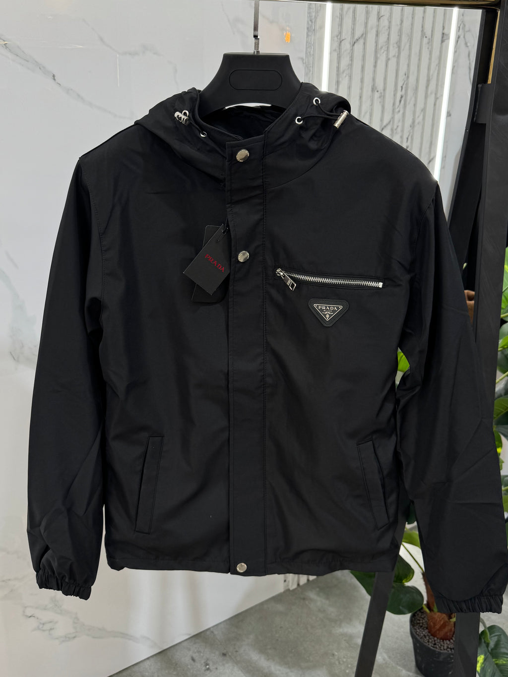 PRADA Hooded Nylon Jacket – Black - NEW1851