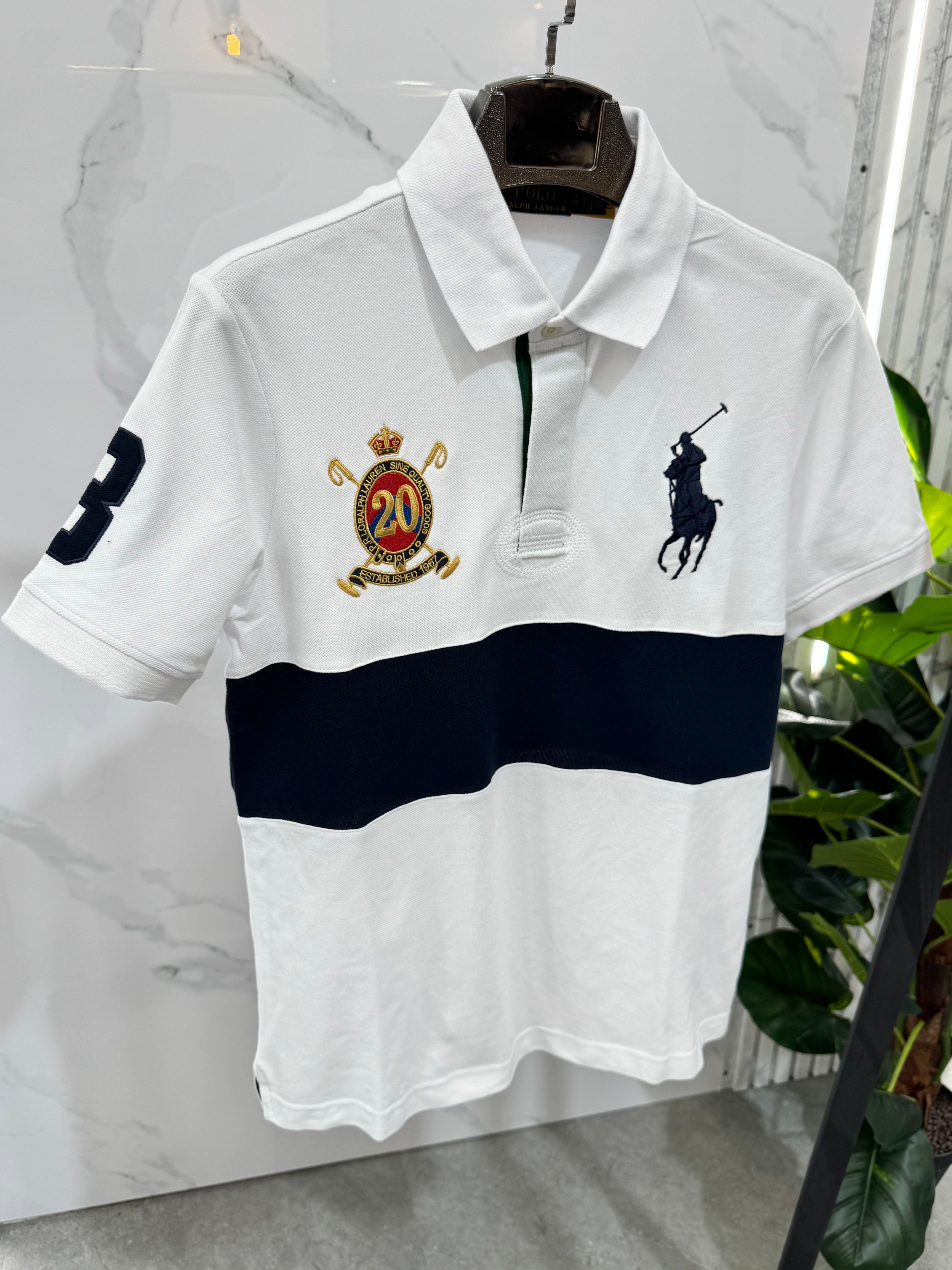 Ralph Lauren Ανδρικό  Polo - White/Navy - NEW1634