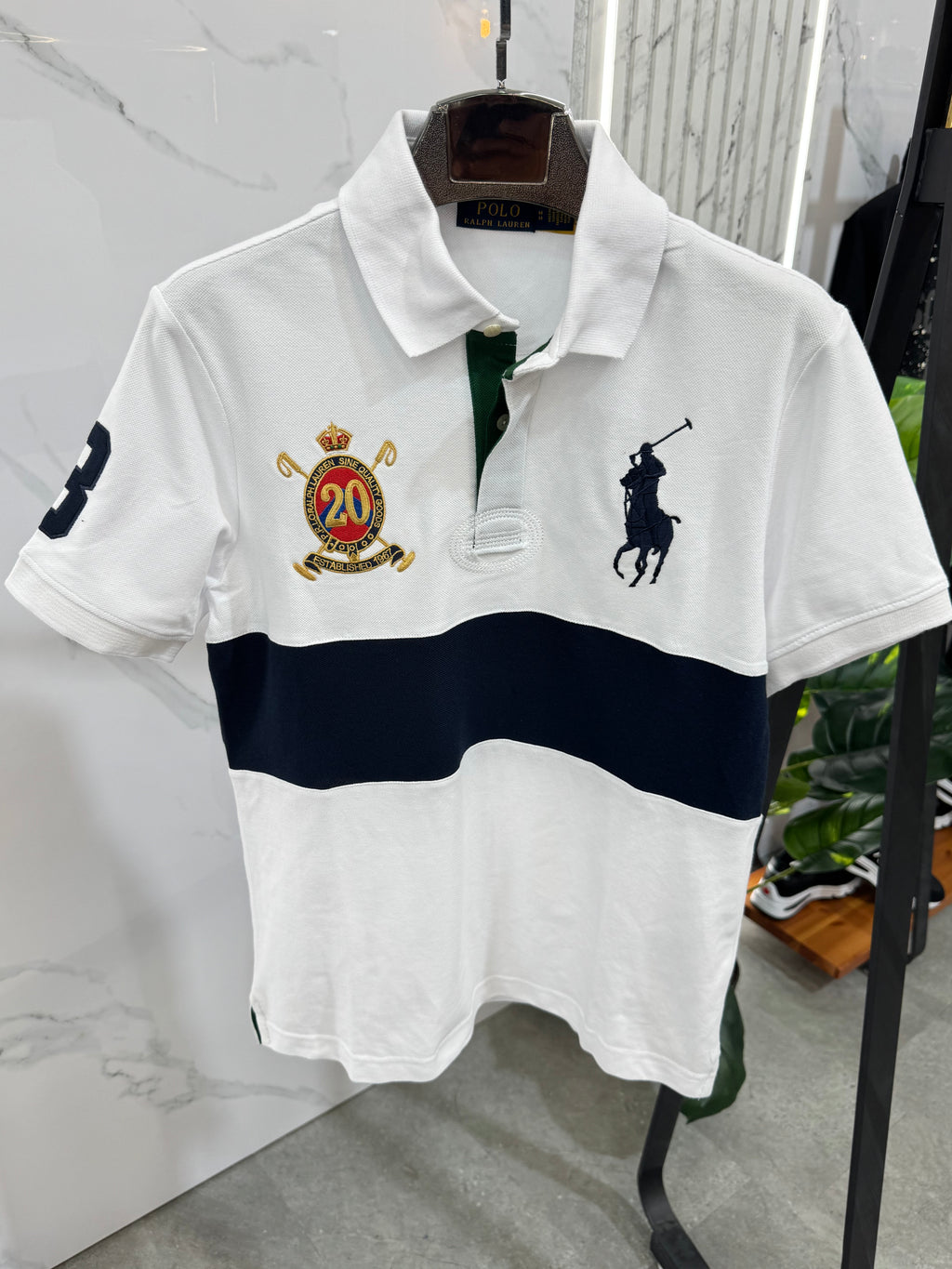 Ralph Lauren Ανδρικό  Polo - White/Navy - NEW1634