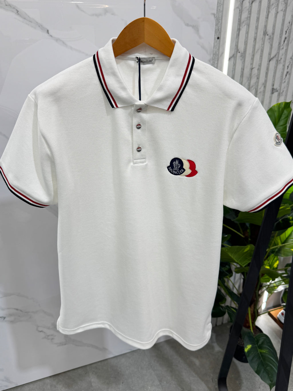 Moncler Polo "Triple Logo" - White - NEW1701