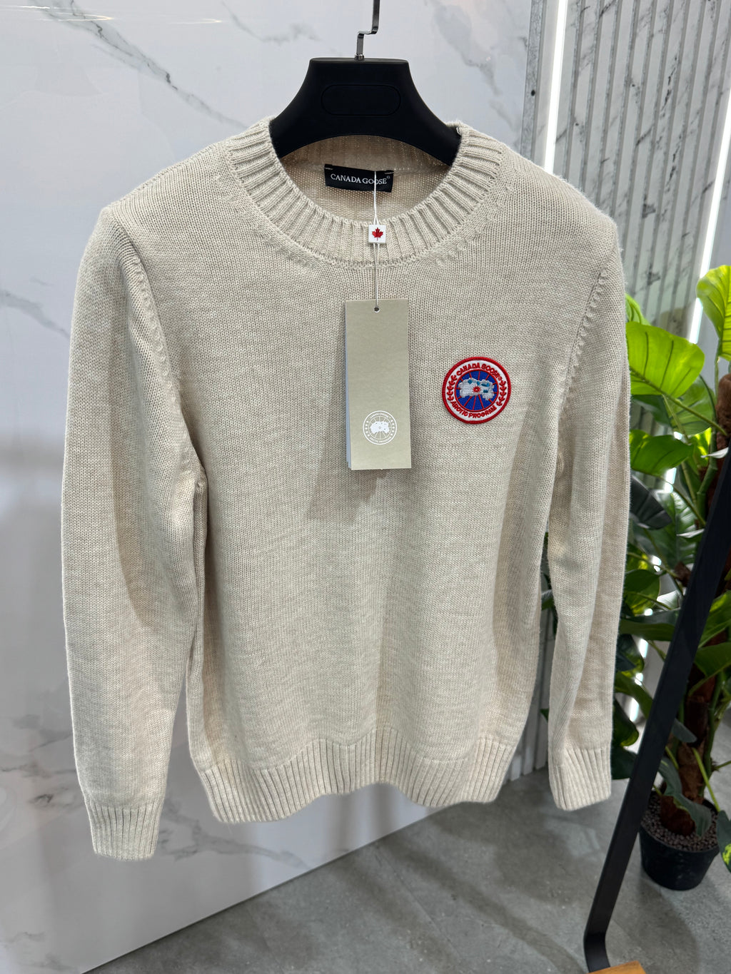 CANADA GOOSE Arctic Disc Knit Sweater – Beige - NEW1950