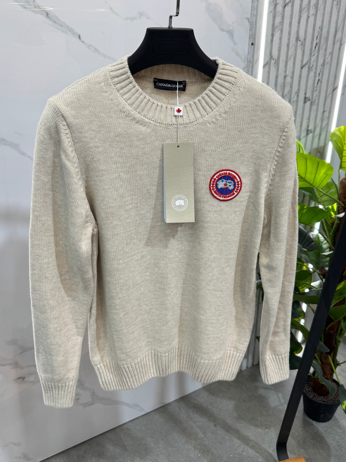CANADA GOOSE Arctic Disc Knit Sweater – Beige - NEW1950