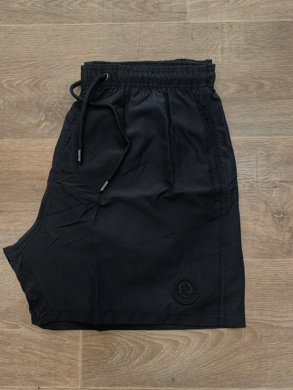 MONCLER Patch Logo Swim Shorts – Total Black - NEW1115