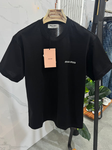 MIU MIU Classic Logo T-Shirt – Black - NEW1750