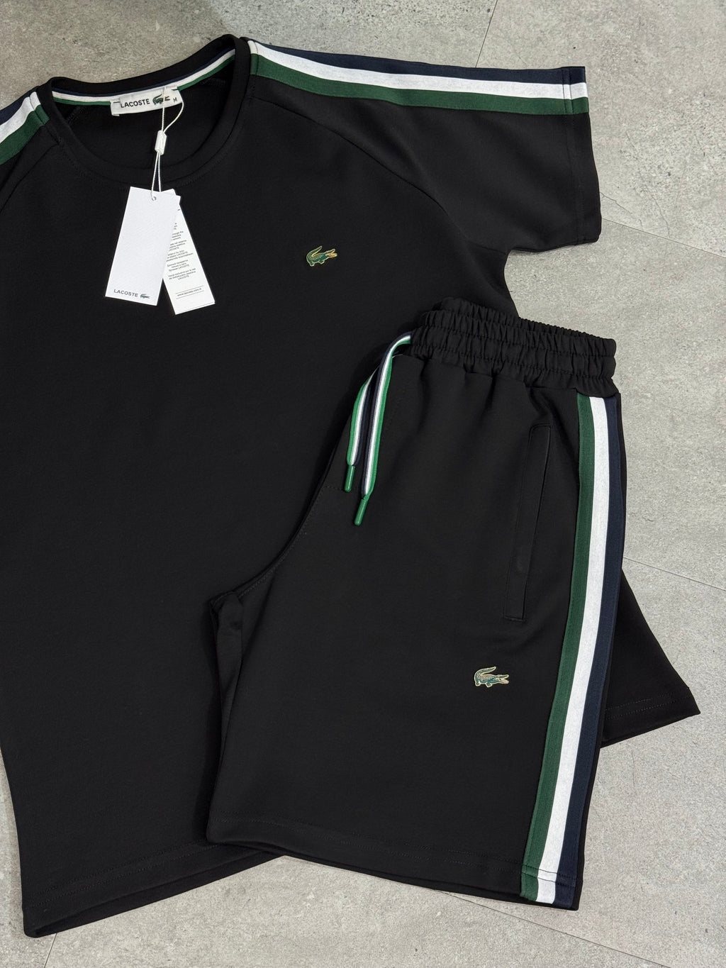 Lacoste Ανδρικό Set με Ρίγες - Black/Green/White - NEW1660