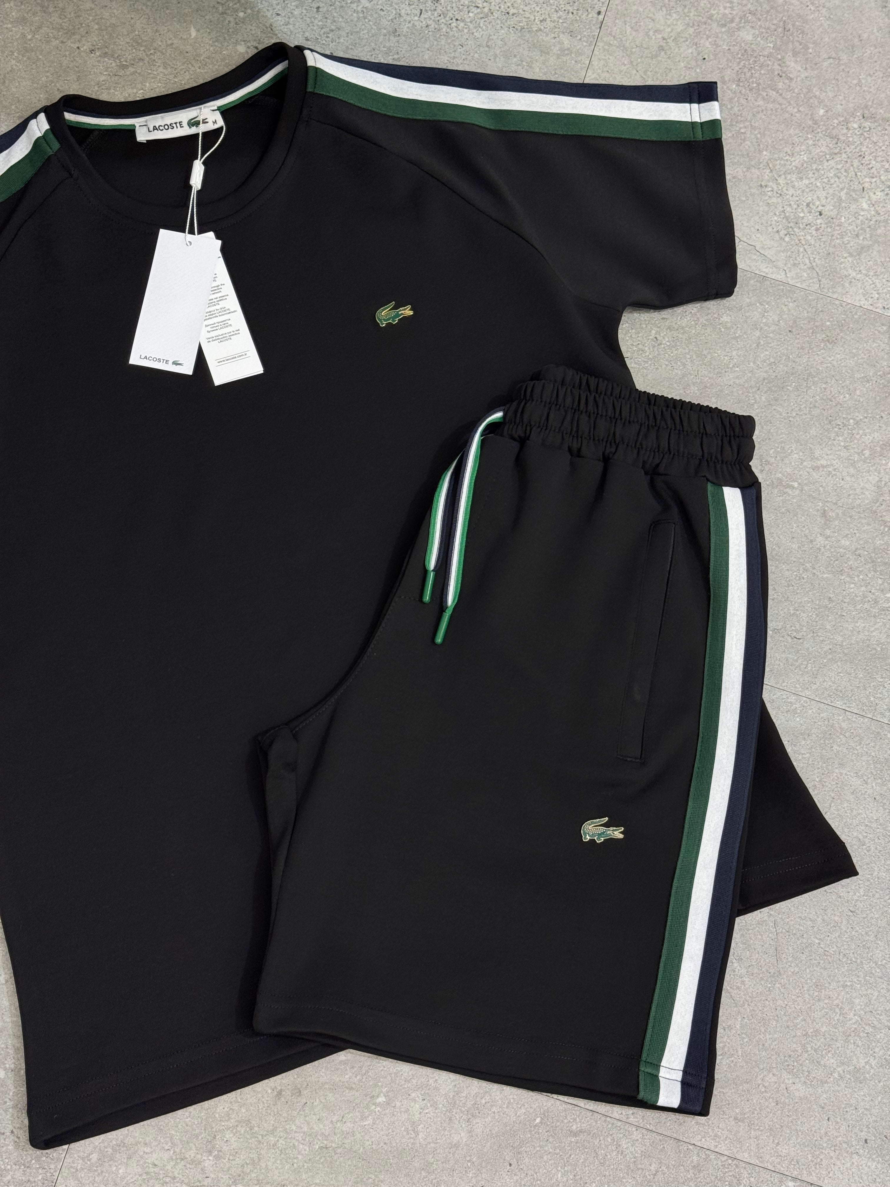 Lacoste Ανδρικό Set με Ρίγες - Black/Green/White - NEW1660
