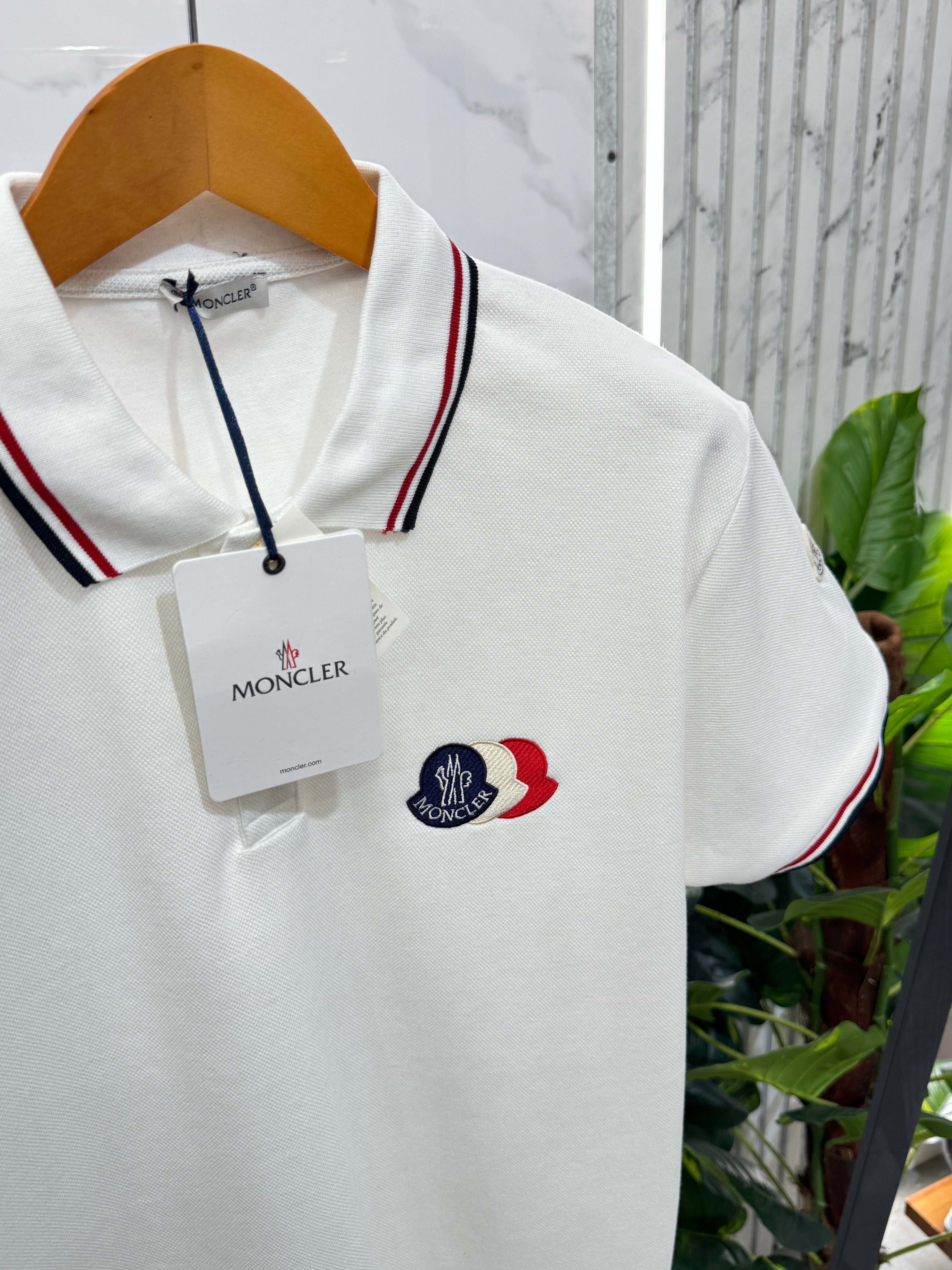 Moncler Polo "Triple Logo" - White - NEW1701
