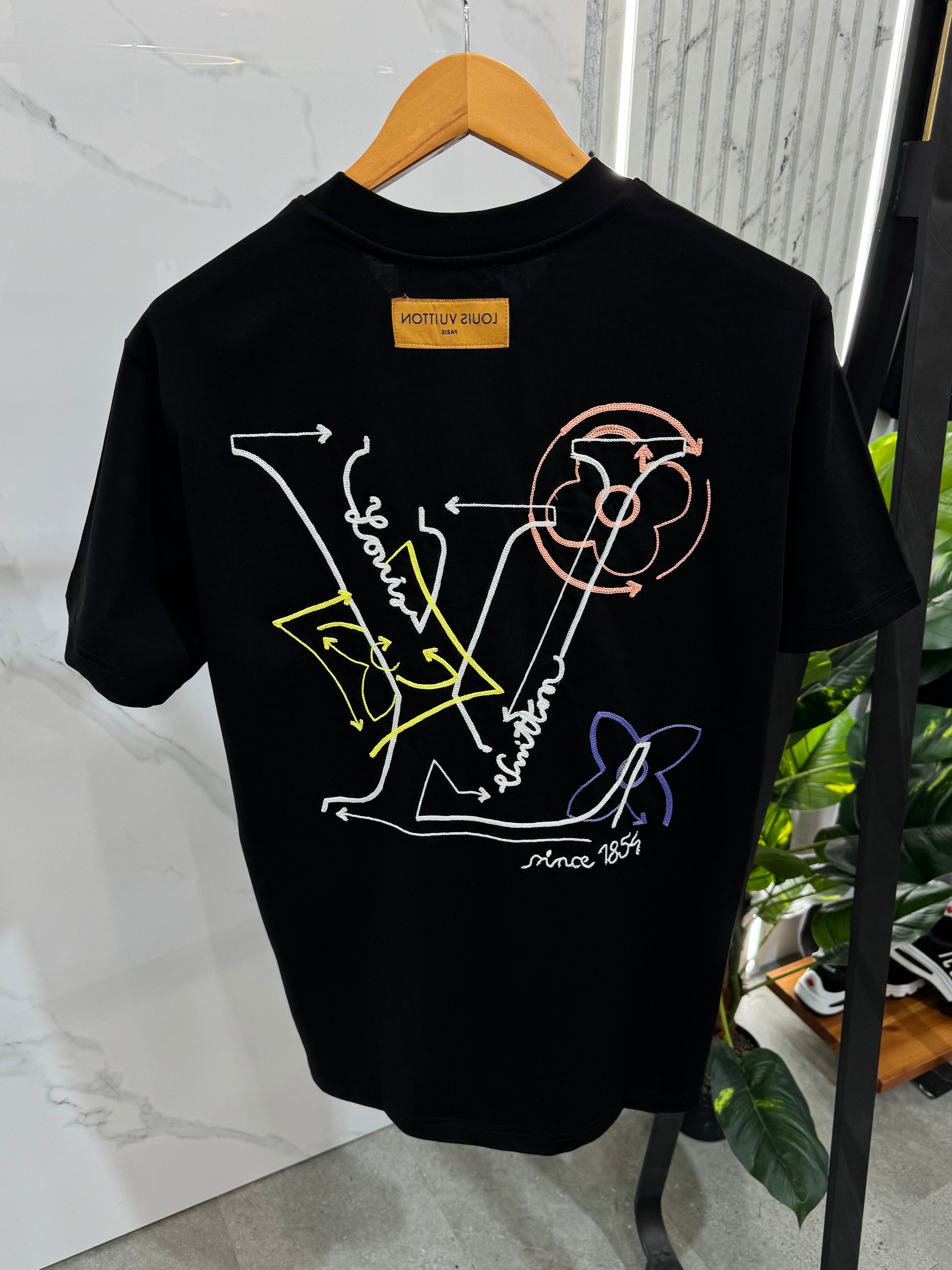 Louis Vuitton Ανδρικό T-shirt "Sketch Logo" - Black - NEW1686