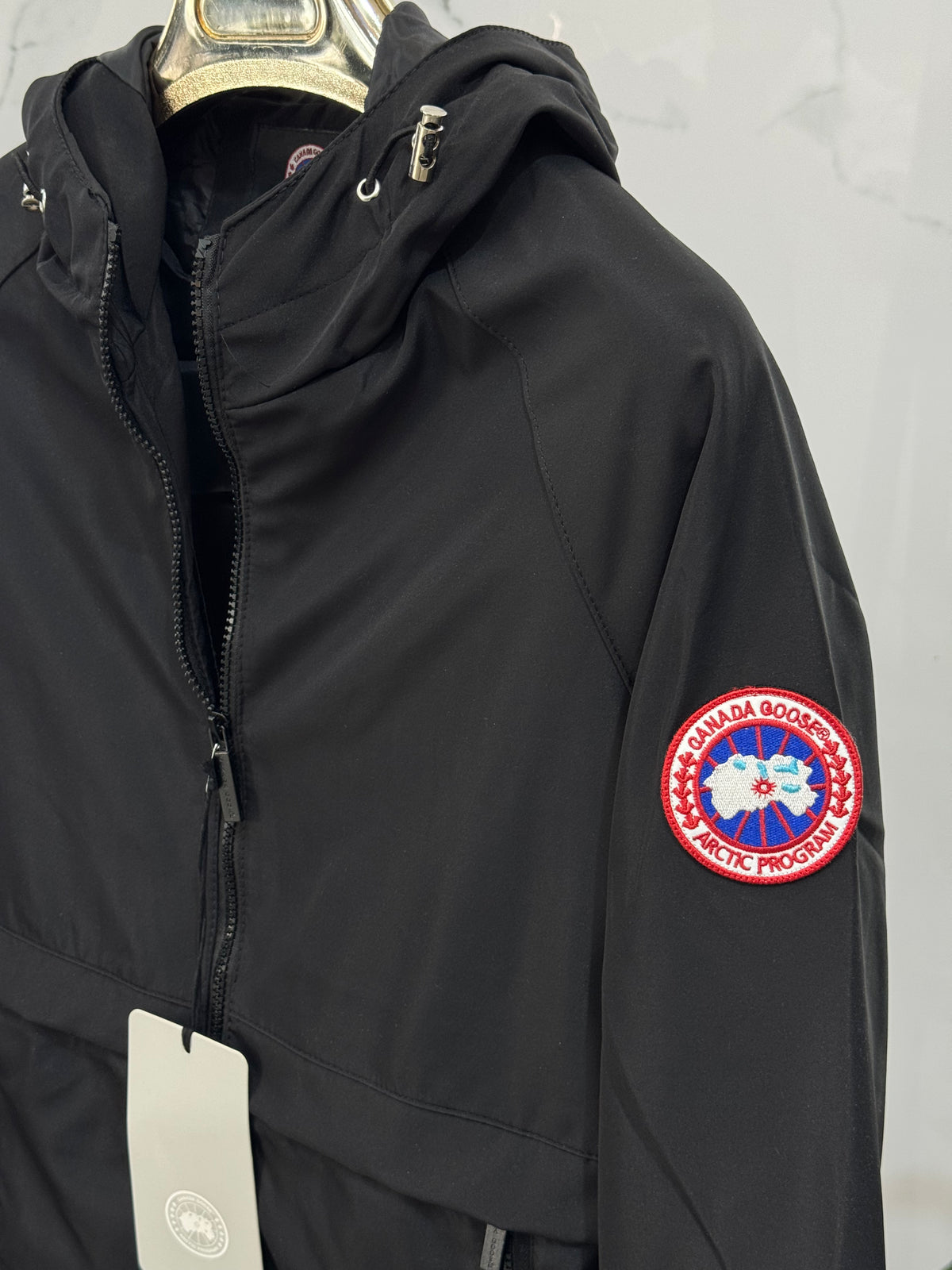 CANADA GOOSE Hooded Windbreaker Jacket – Black - NEW1853