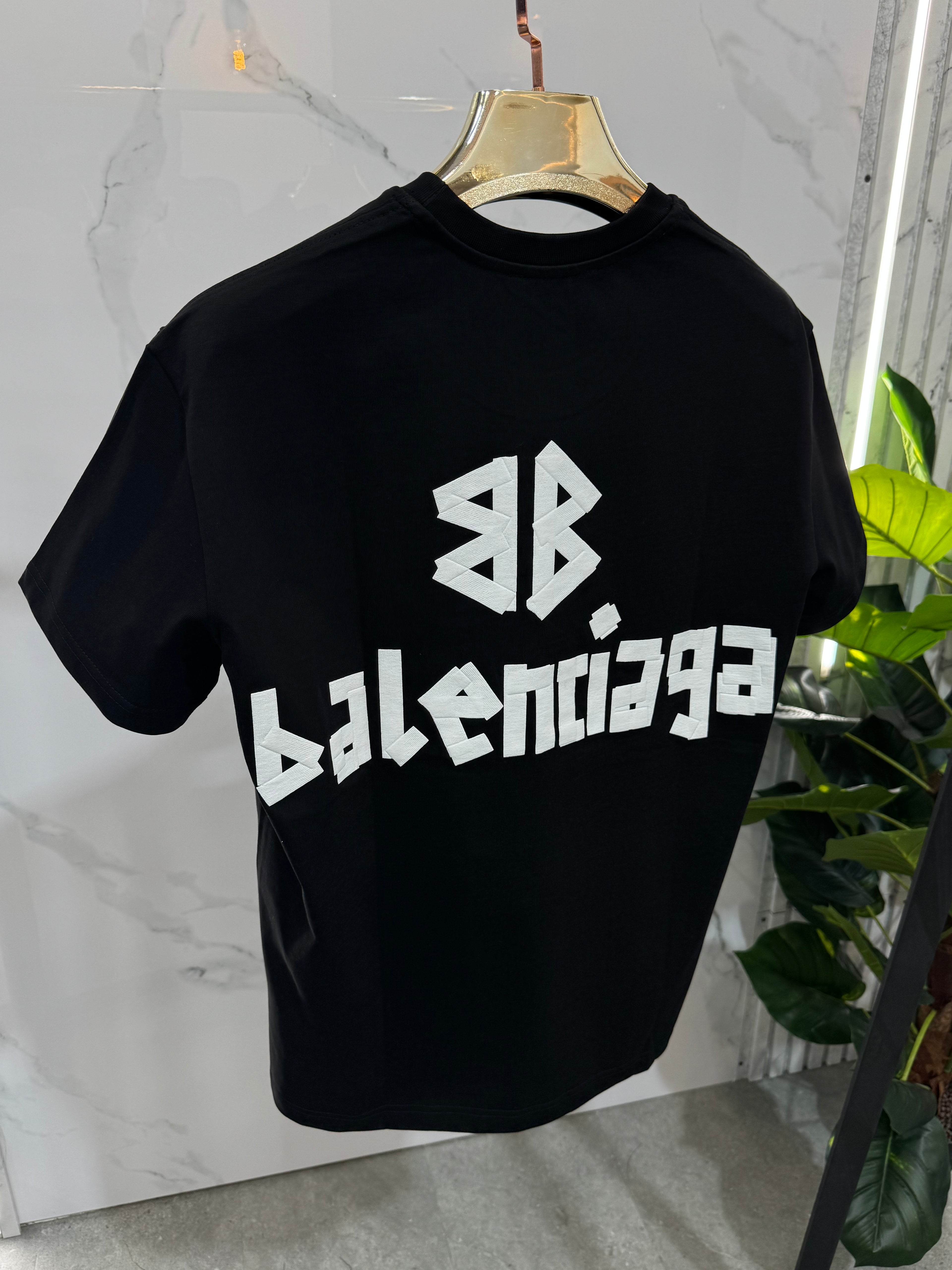 Balenciaga Hand-Drawn BB Ανδρικό T-Shirt - Black - NEW1638