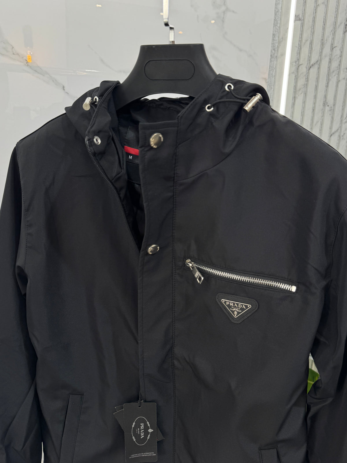 PRADA Hooded Nylon Jacket – Black - NEW1851