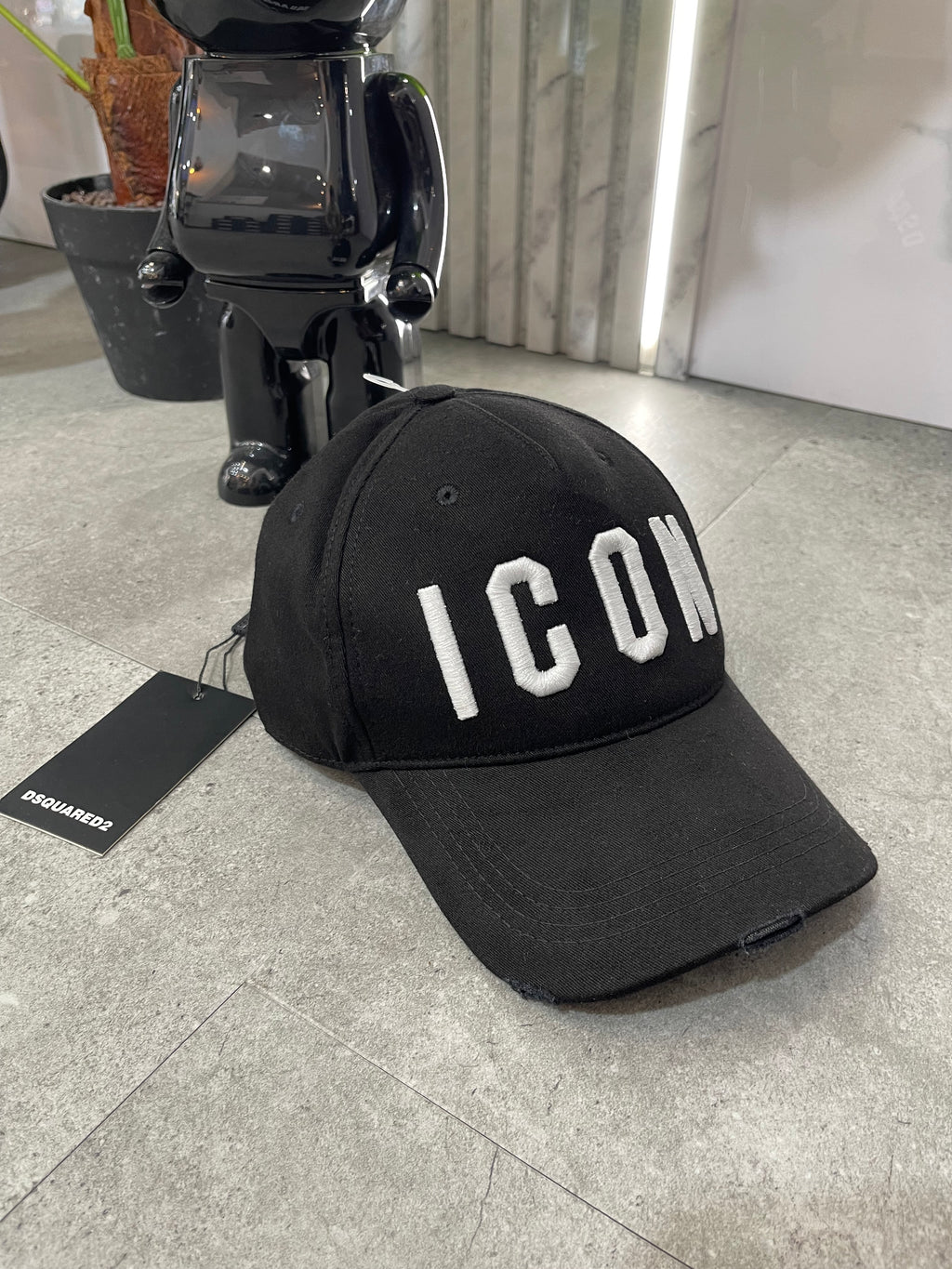 DSQUARED2 "ICON" Embroidered Cap – Black - NEW1734