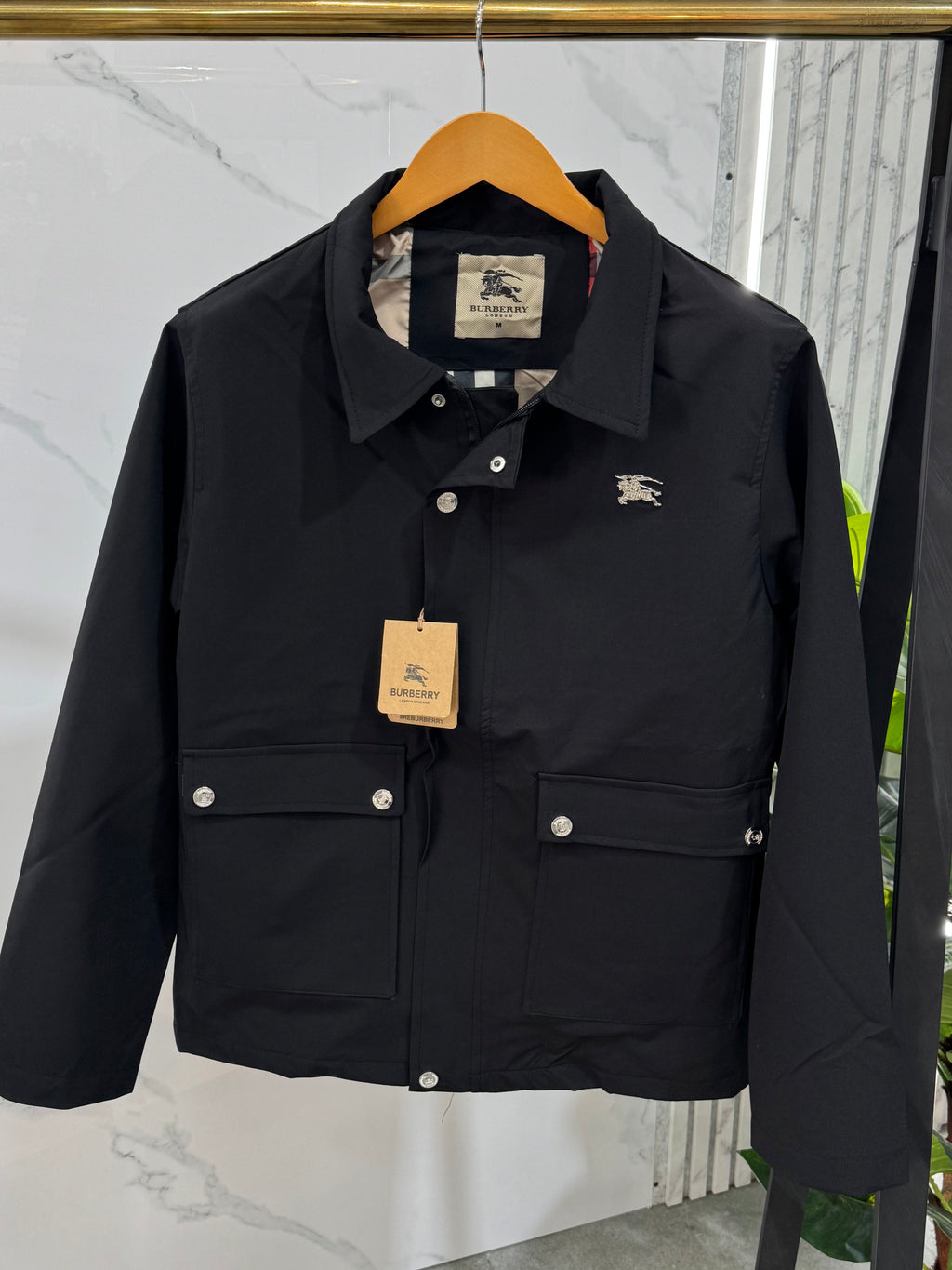BURBERRY Check-Lined Jacket – Black - NEW1857
