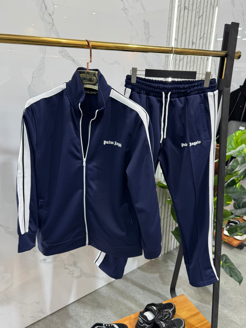 PALM ANGELS Classic Side-Stripe Tracksuit – Navy Blue - NEW1941