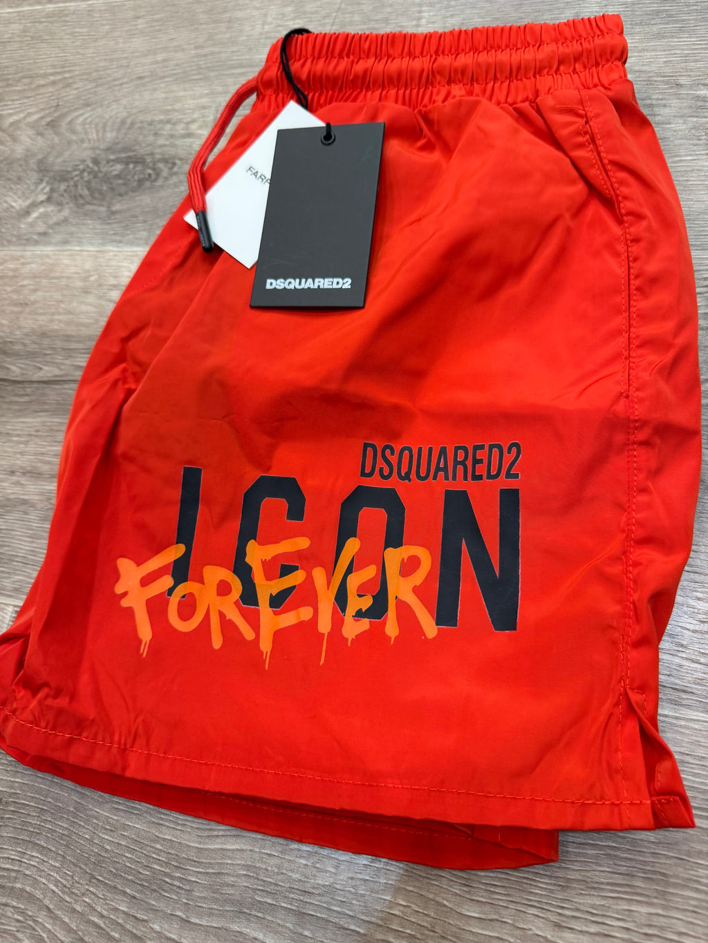 DSQUARED2 "ICON FOREVER" Swim Shorts – Orange / Red - NEW1110