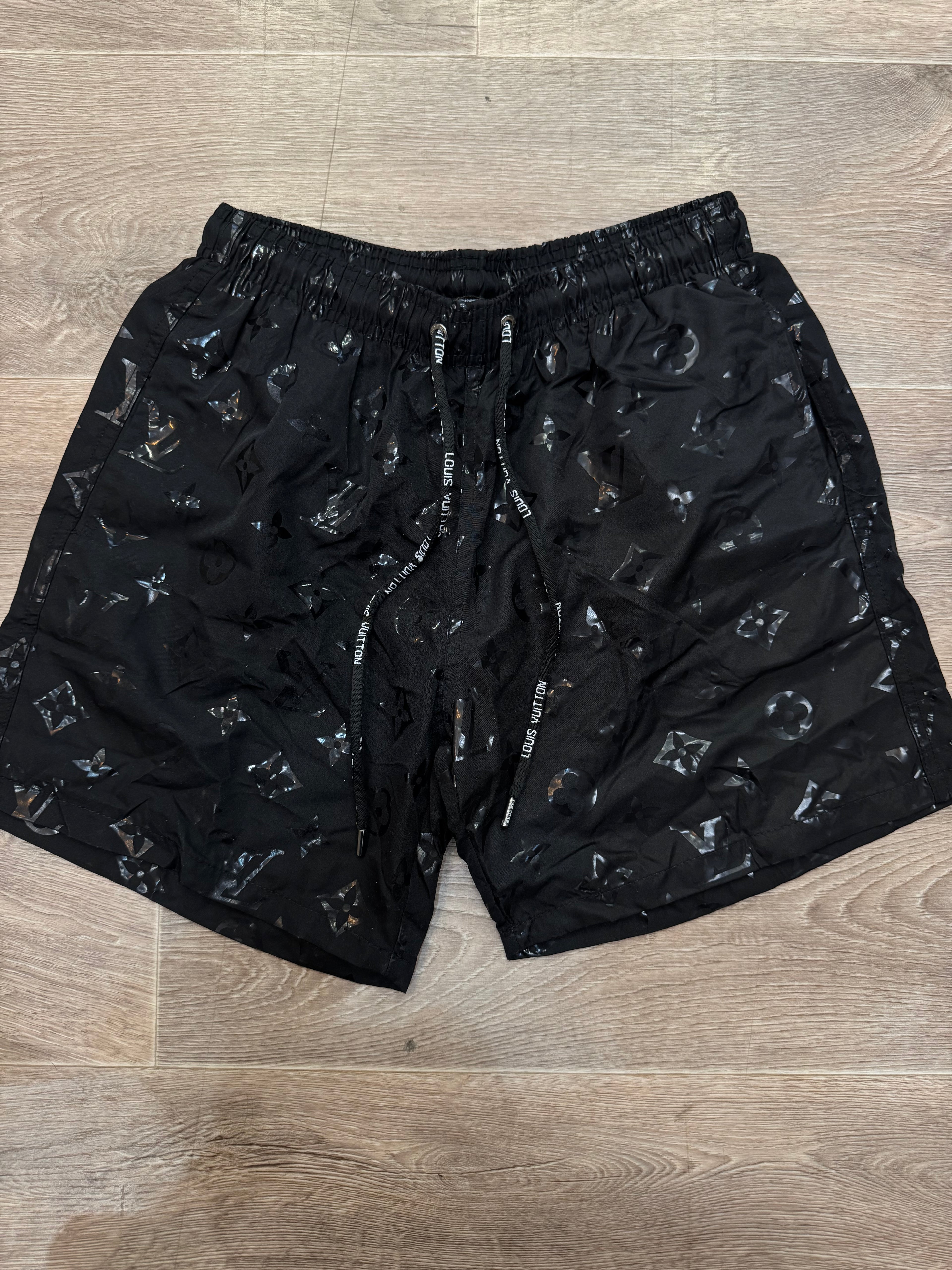 LOUIS VUITTON Monogram Swim Shorts – Total Black - NEW1106