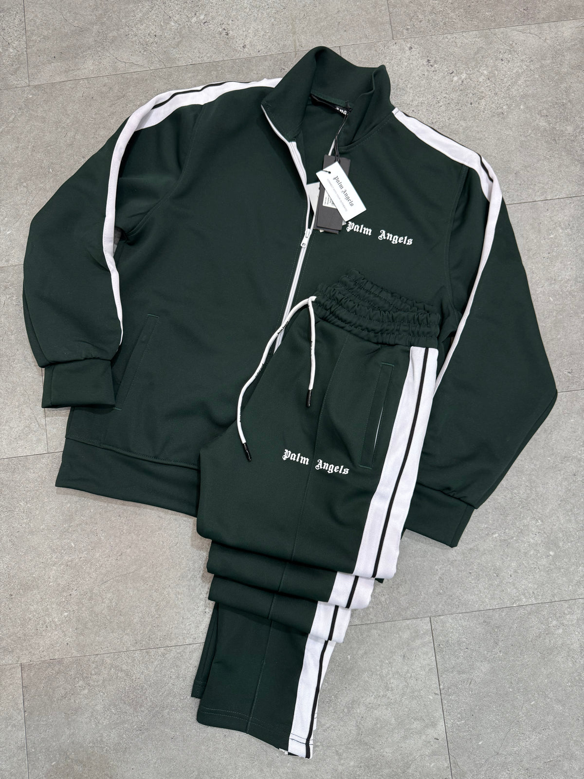 PALM ANGELS Classic Side-Stripe Tracksuit – Forest Green - NEW1940