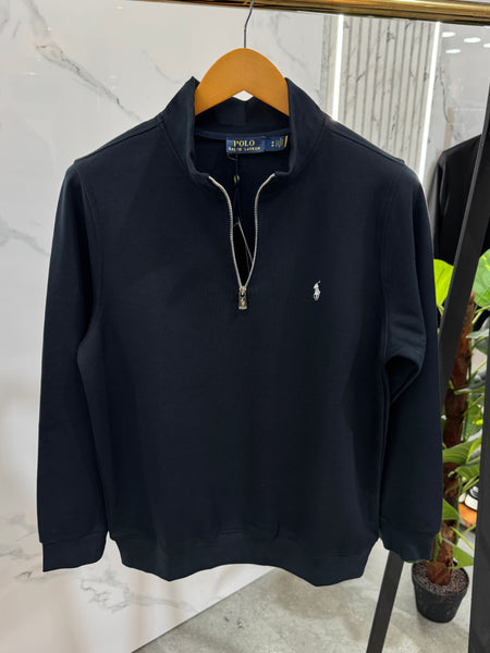 POLO RALPH LAUREN Half-Zip Sweatshirt – Dark Navy / White Logo - NEW1810