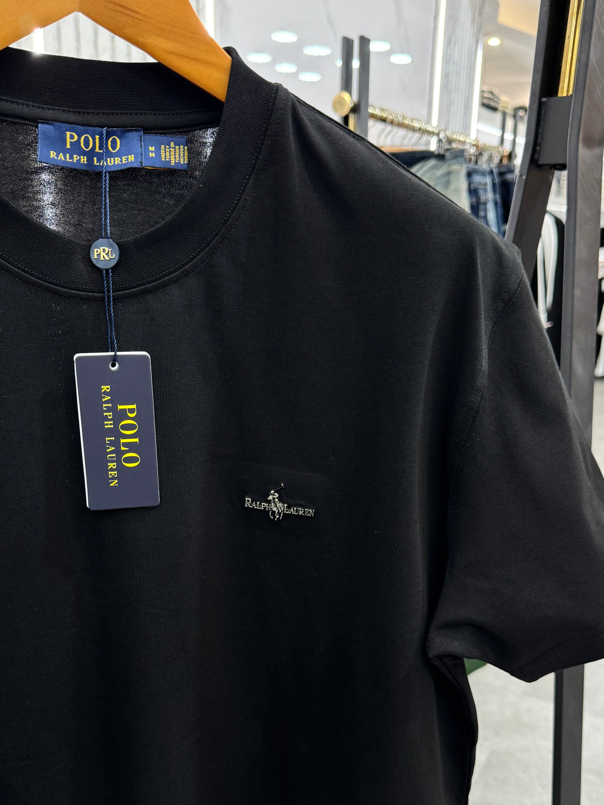 POLO RALPH LAUREN Logo Patch T-Shirt – Black - NEW1874