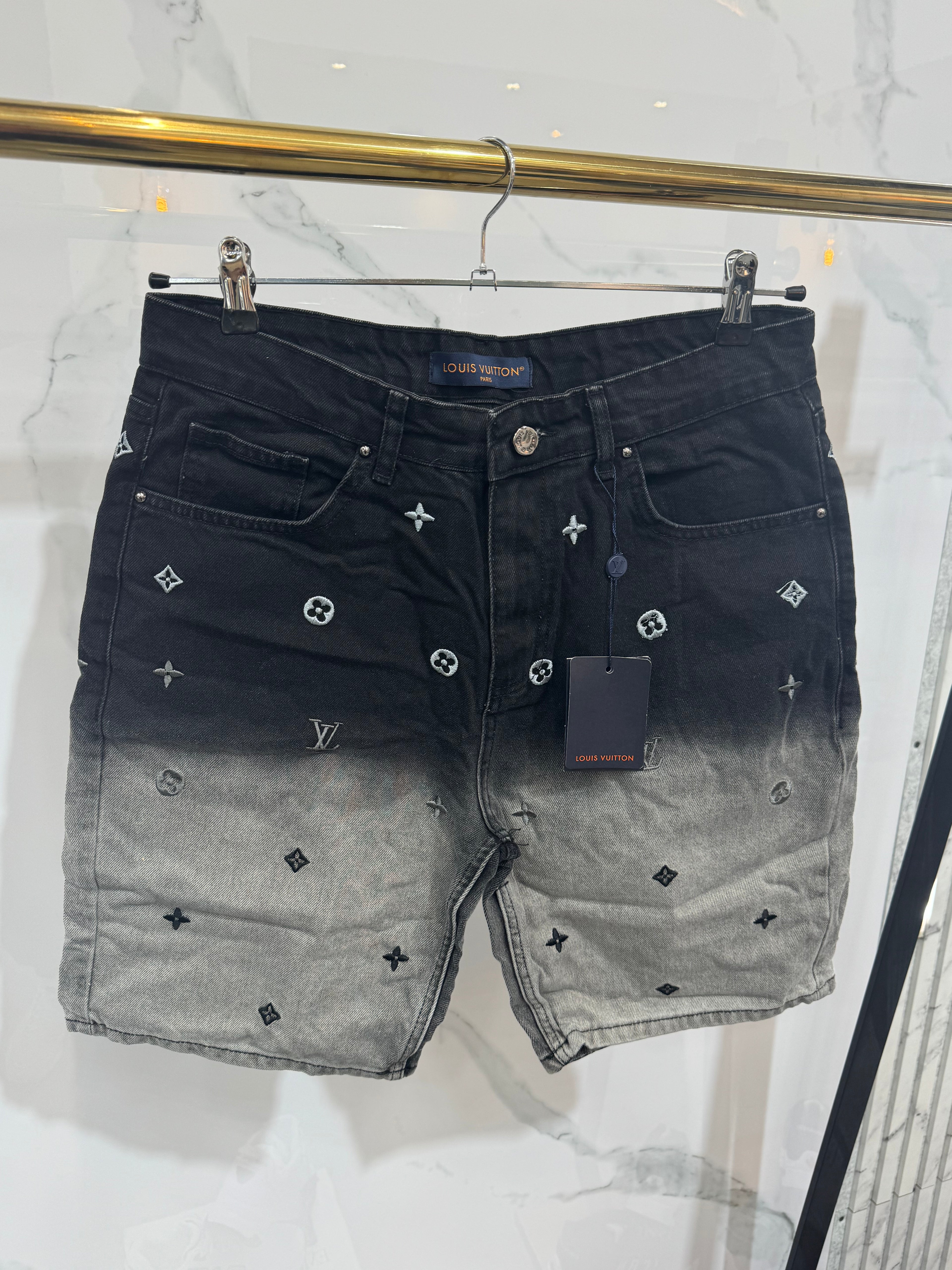 Louis Vuitton Ombré Monogram Shorts - Black/Grey - NEW1573