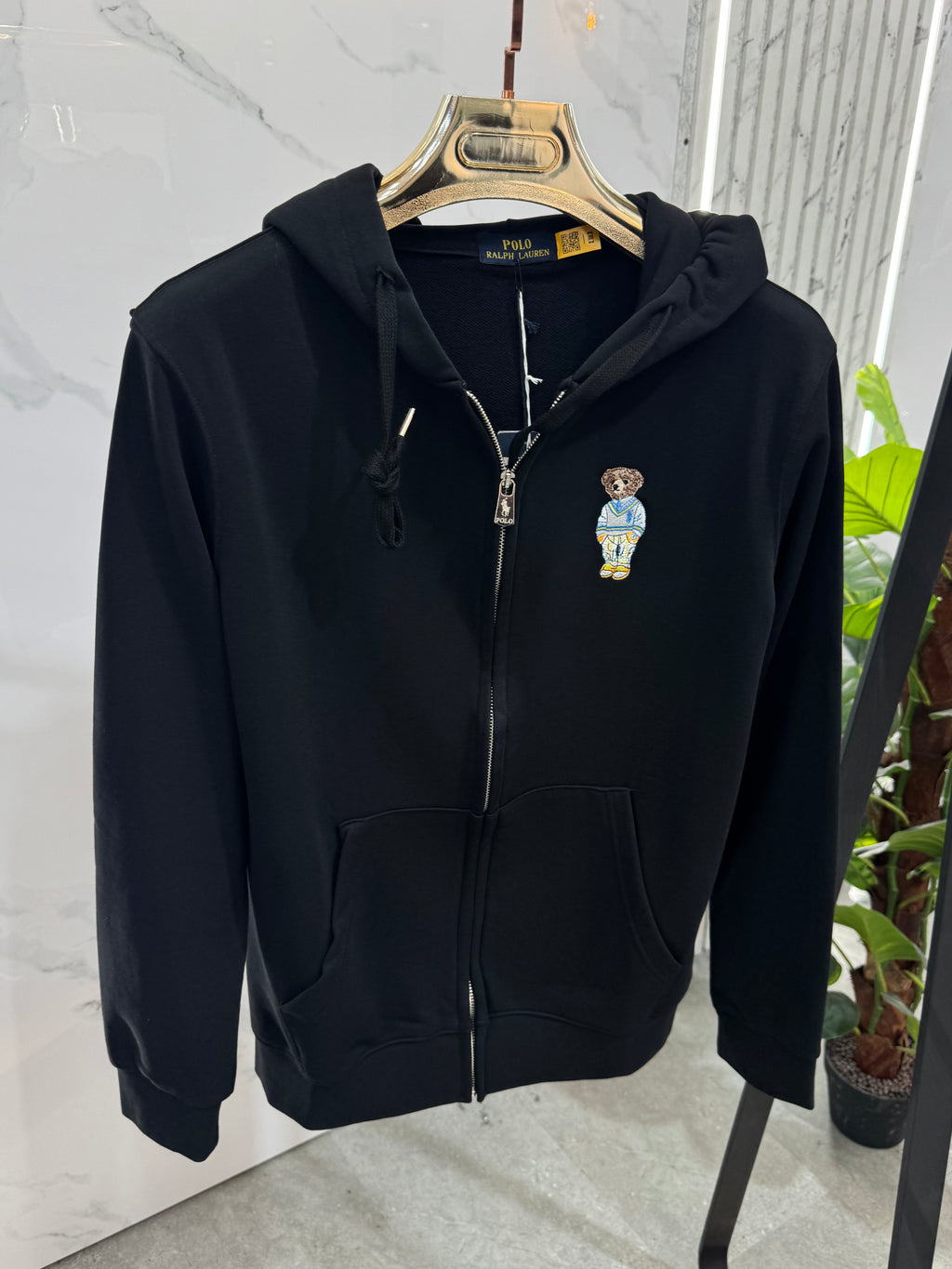 POLO RALPH LAUREN Full-Zip Hoodie – Black / Polo Bear Embroidery - NEW1829