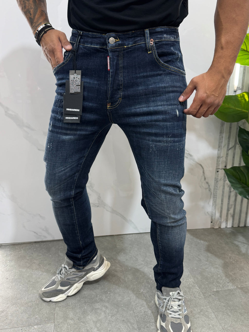 Skater Jean Red Patch Denim – Dark Blue - NEW1887