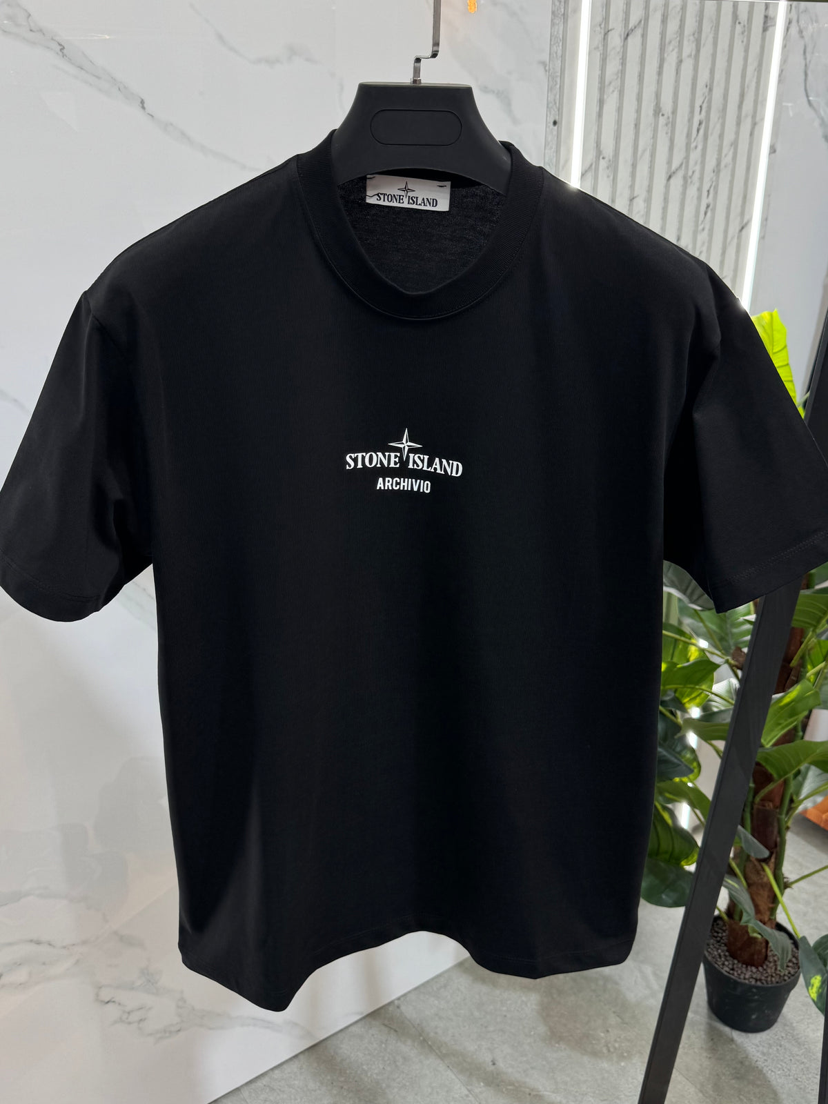 STONE ISLAND Archivio "Gesso" Graphic T-Shirt – Black - NEW1963