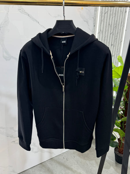 BOSS Full-Zip Hoodie – Black / Logo Patch - NEW1828