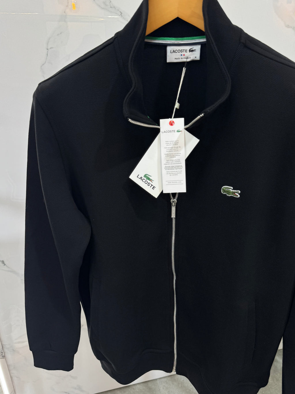 LACOSTE Full-Zip Sweatshirt / Cardigan – Black / Classic Logo - NEW1819