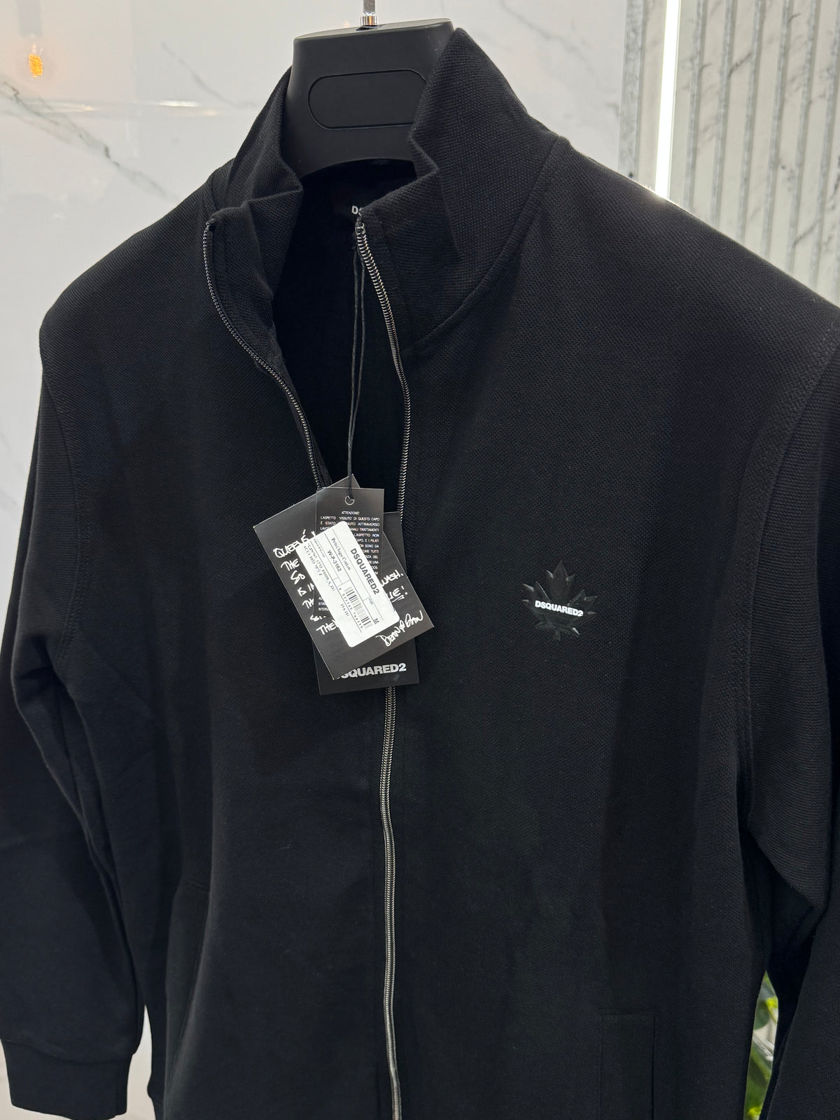 DSQUARED2 Full-Zip Sweatshirt Jacket – Black - NEW1868