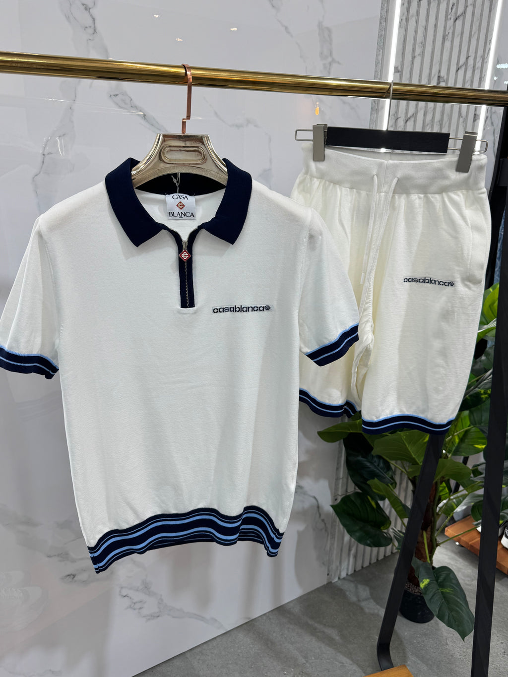 CASABLANCA Tennis Club Zipper Polo Knit Set - NEW1768