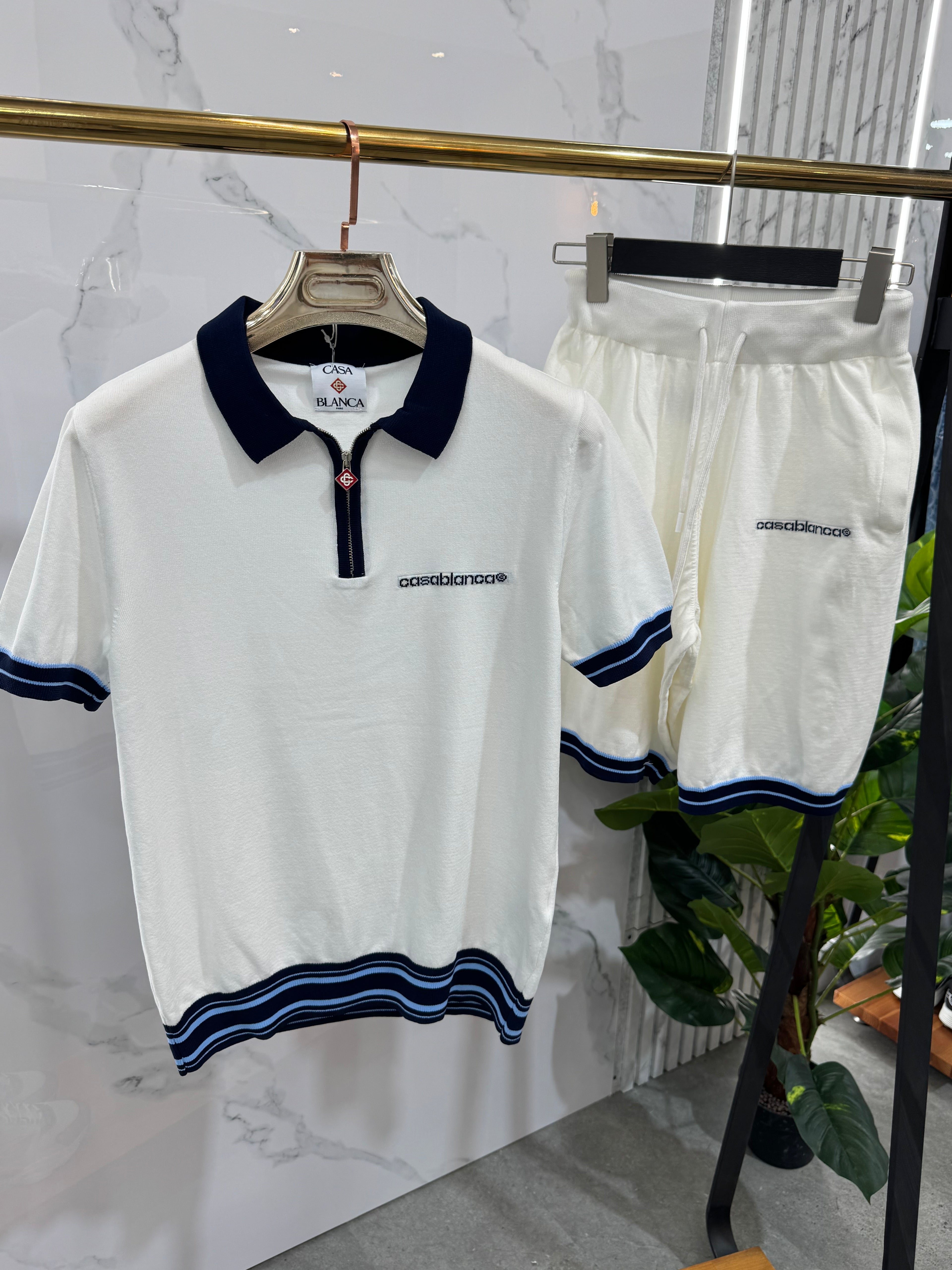 CASABLANCA Tennis Club Zipper Polo Knit Set - NEW1768