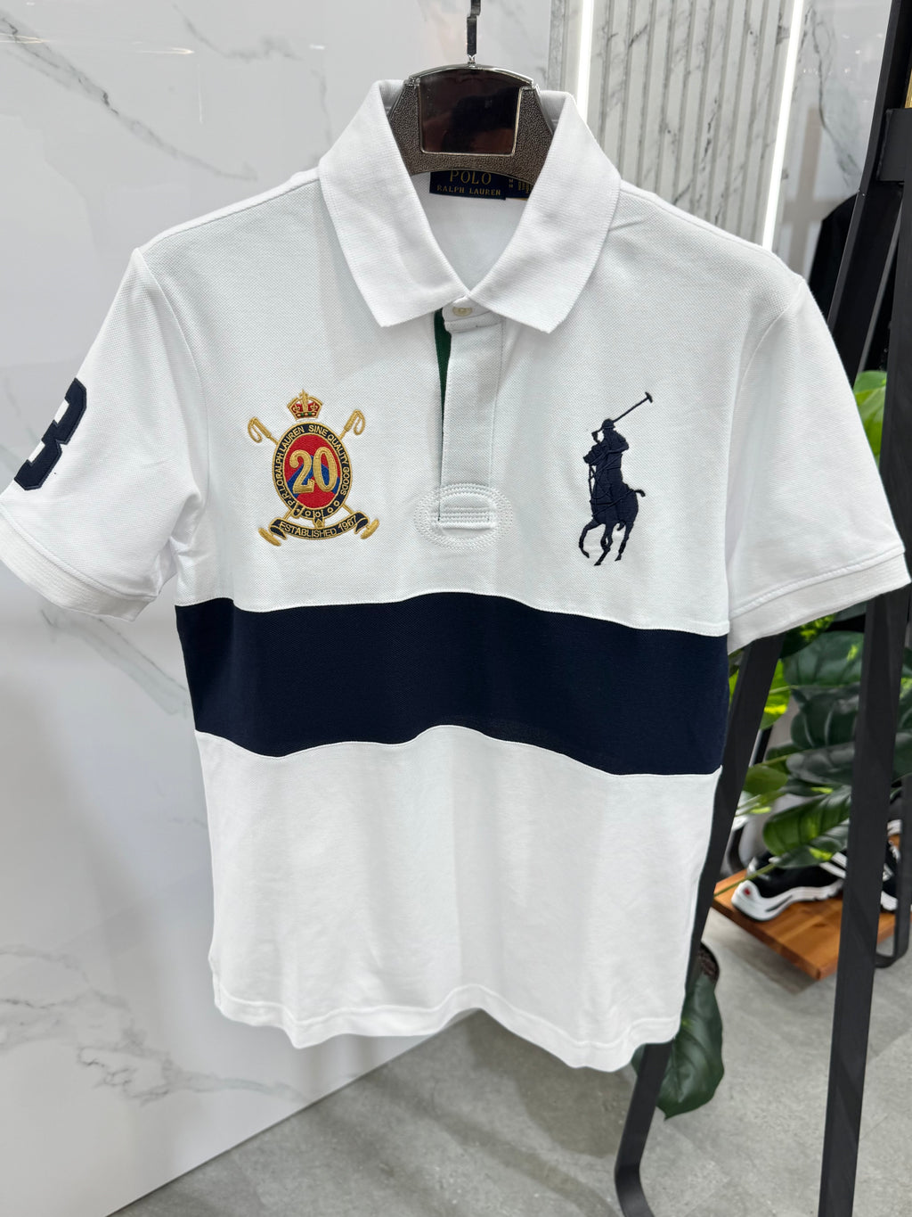 Ralph Lauren Ανδρικό  Polo - White/Navy - NEW1634