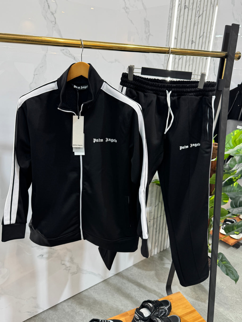 PALM ANGELS Classic Side-Stripe Tracksuit – Black - NEW1942
