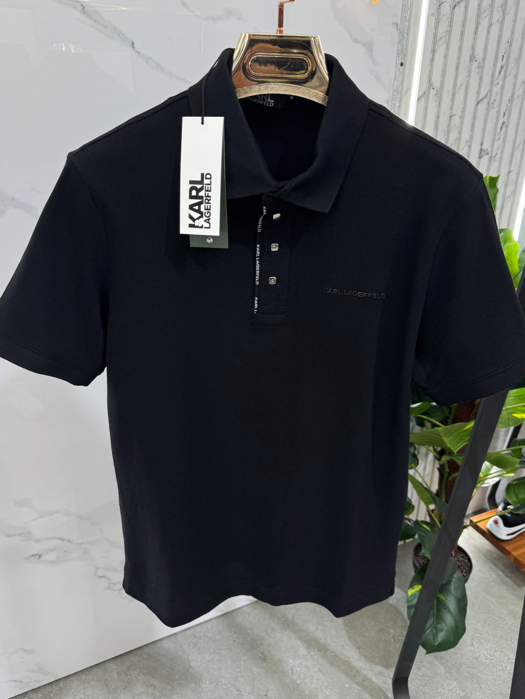 Karl Lagerfeld Essentials Polo Ανδρικό - Black - NEW1635