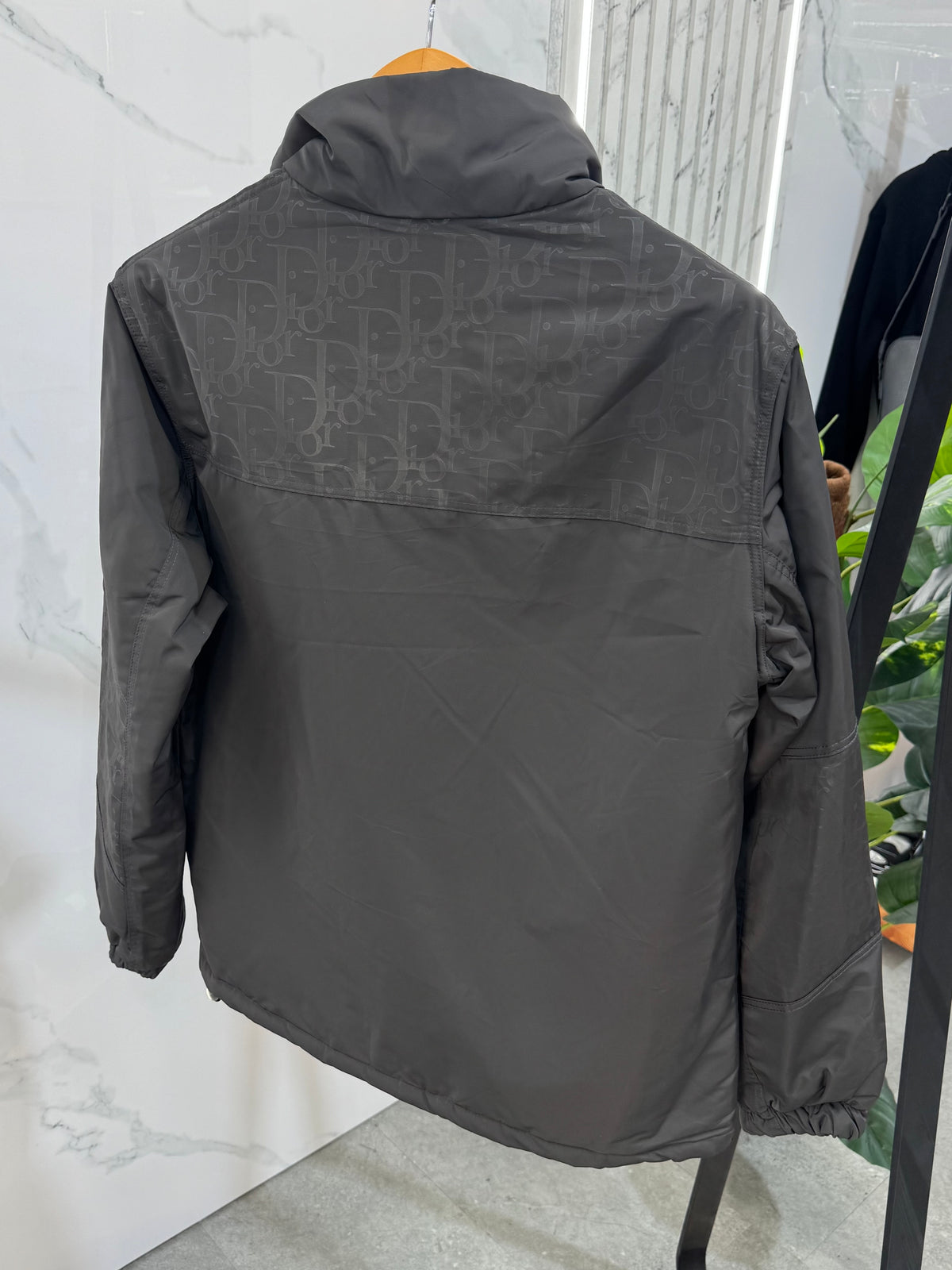 DIOR Oblique Jacquard Padded Jacket – Dark Grey - NEW1974