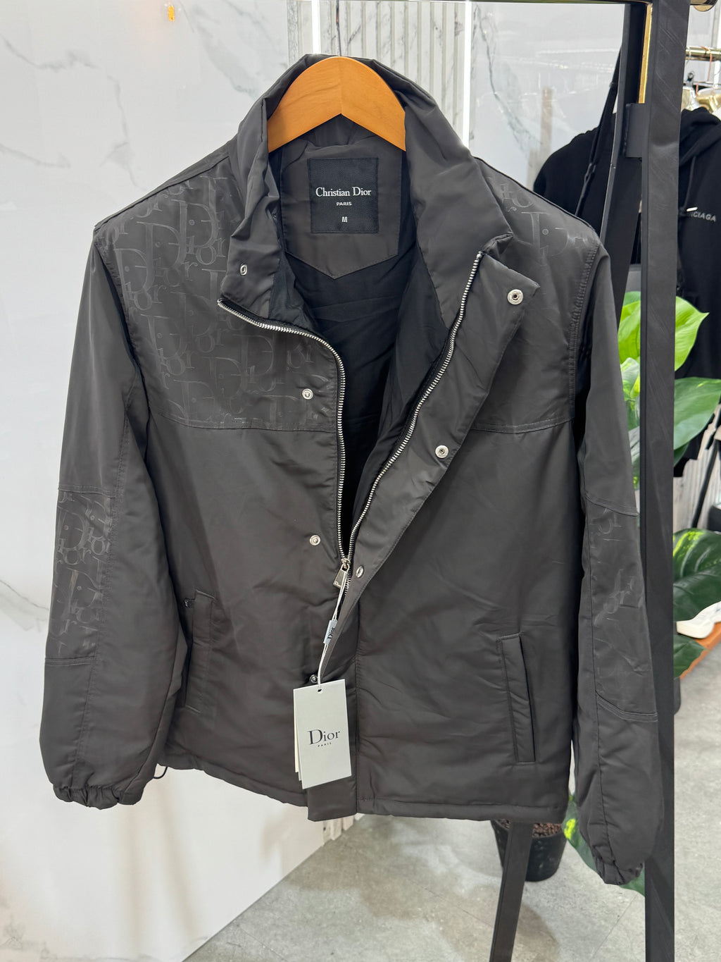 DIOR Oblique Jacquard Padded Jacket – Dark Grey - NEW1974