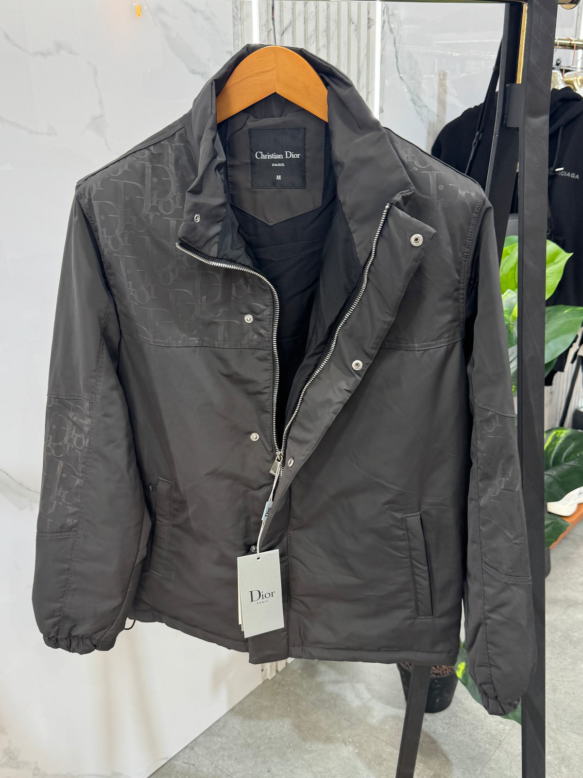 DIOR Oblique Jacquard Padded Jacket – Dark Grey - NEW1974