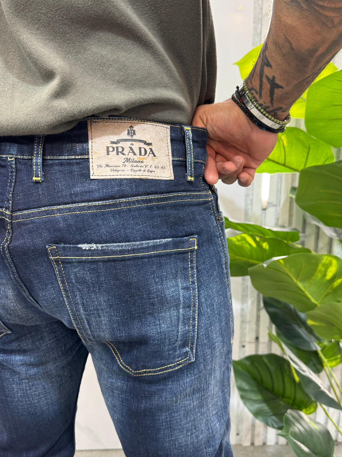 PRADA Vintage Milano Patch Slim-Fit Denim Jeans – Dark Blue Wash - NEW1994