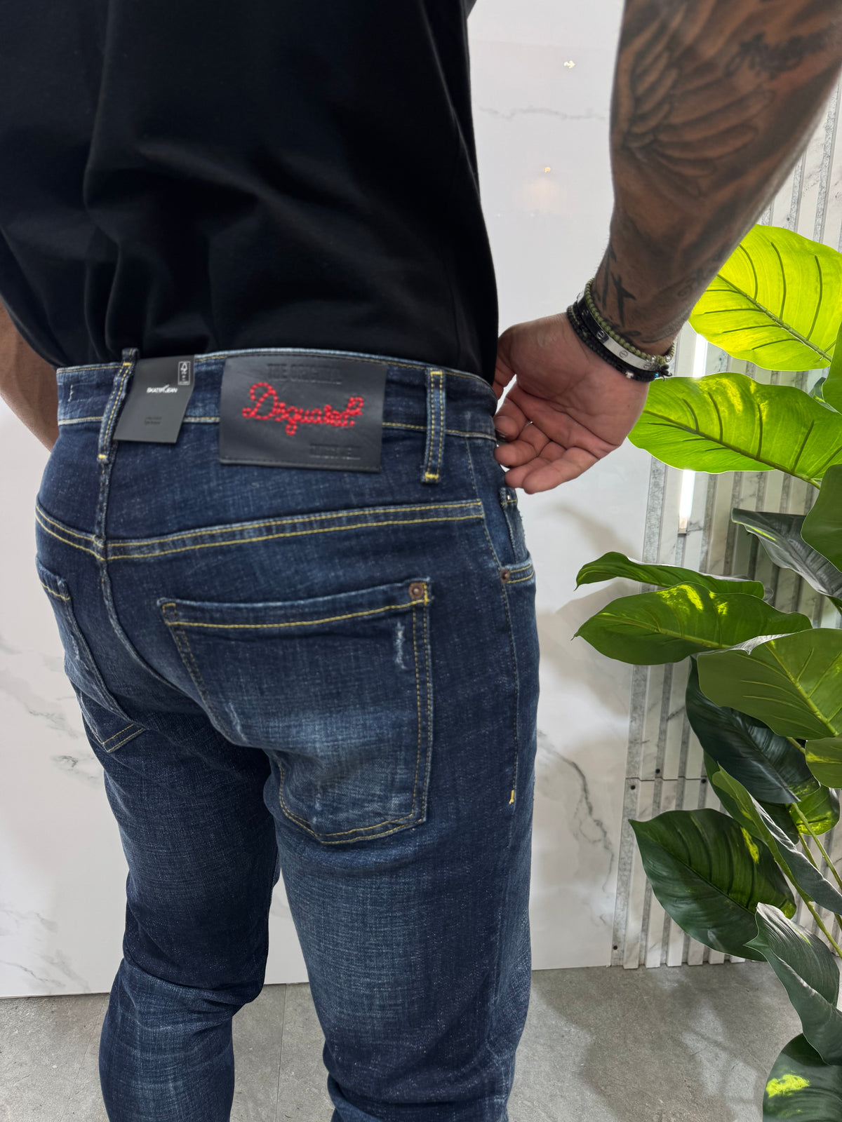 Skater Jean Red Patch Denim – Dark Blue - NEW1887