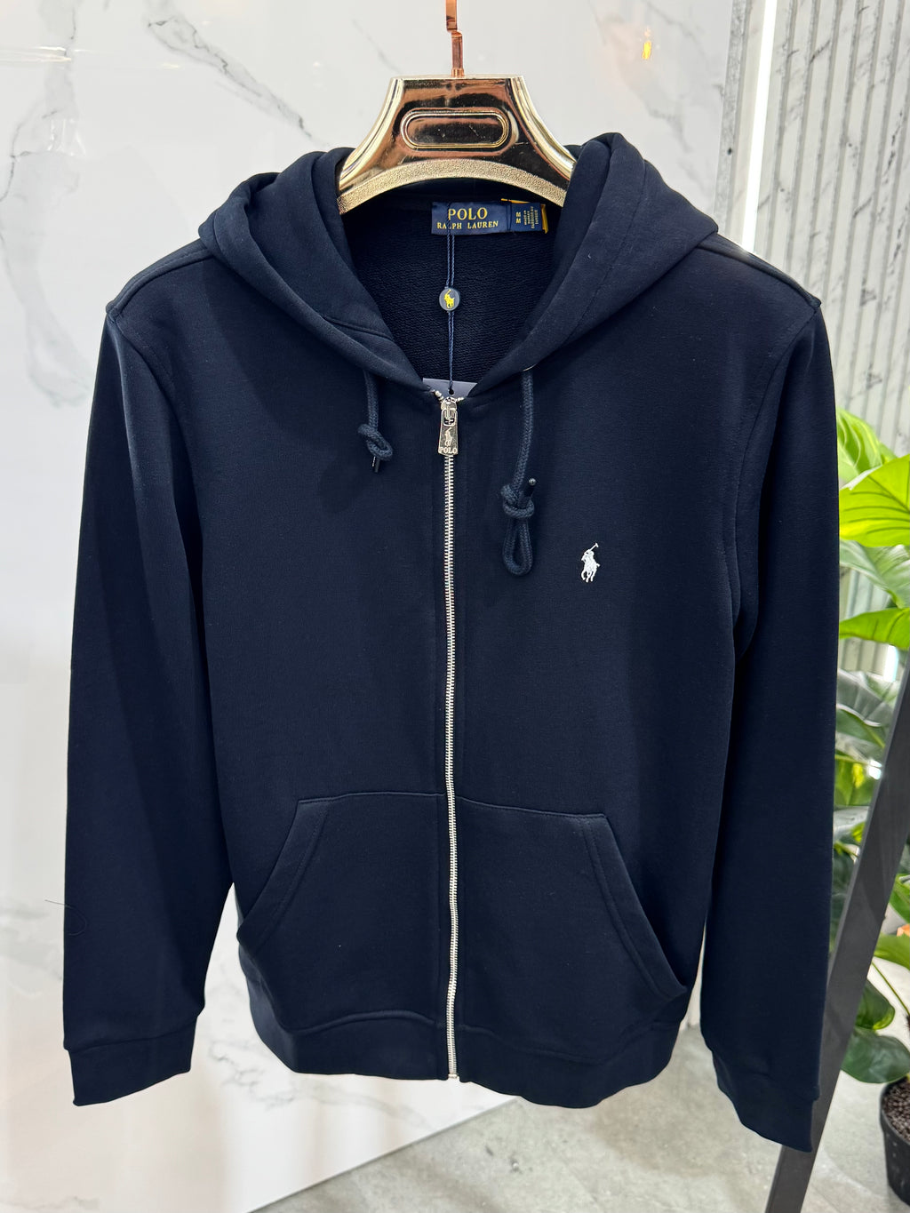 POLO RALPH LAUREN Full-Zip Hoodie – Dark Blue / White Logo - NEW1821