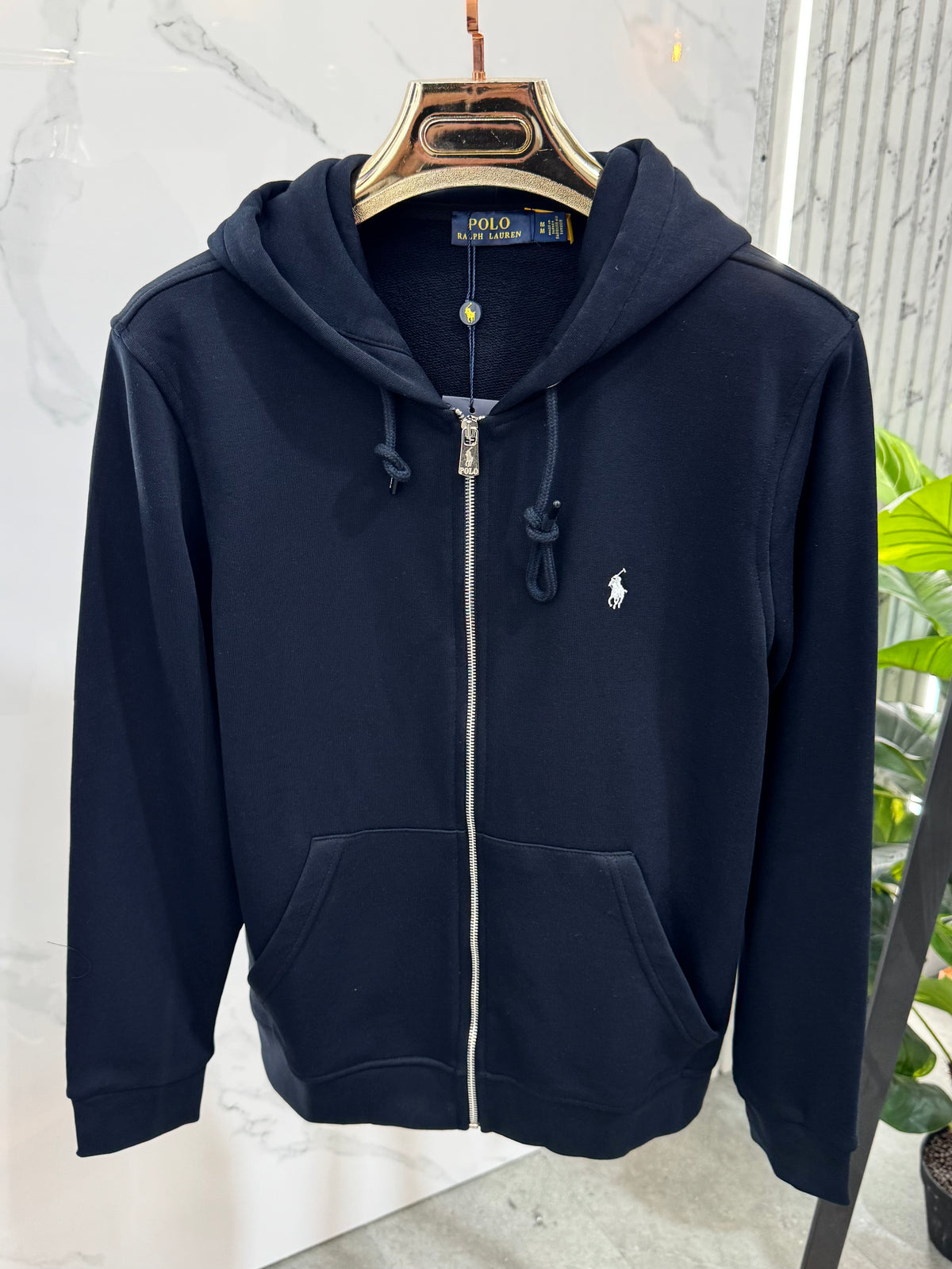 POLO RALPH LAUREN Full-Zip Hoodie – Dark Blue / White Logo - NEW1821
