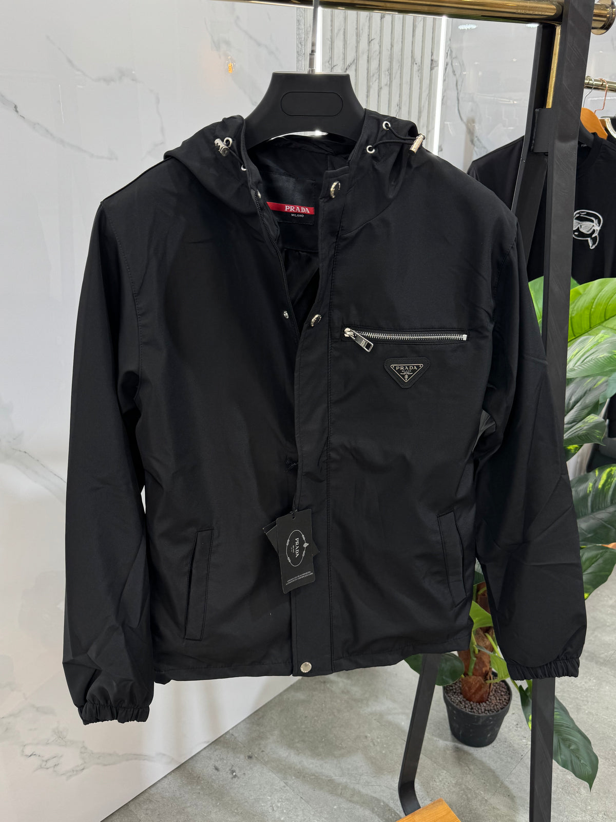 PRADA Hooded Nylon Jacket – Black - NEW1851