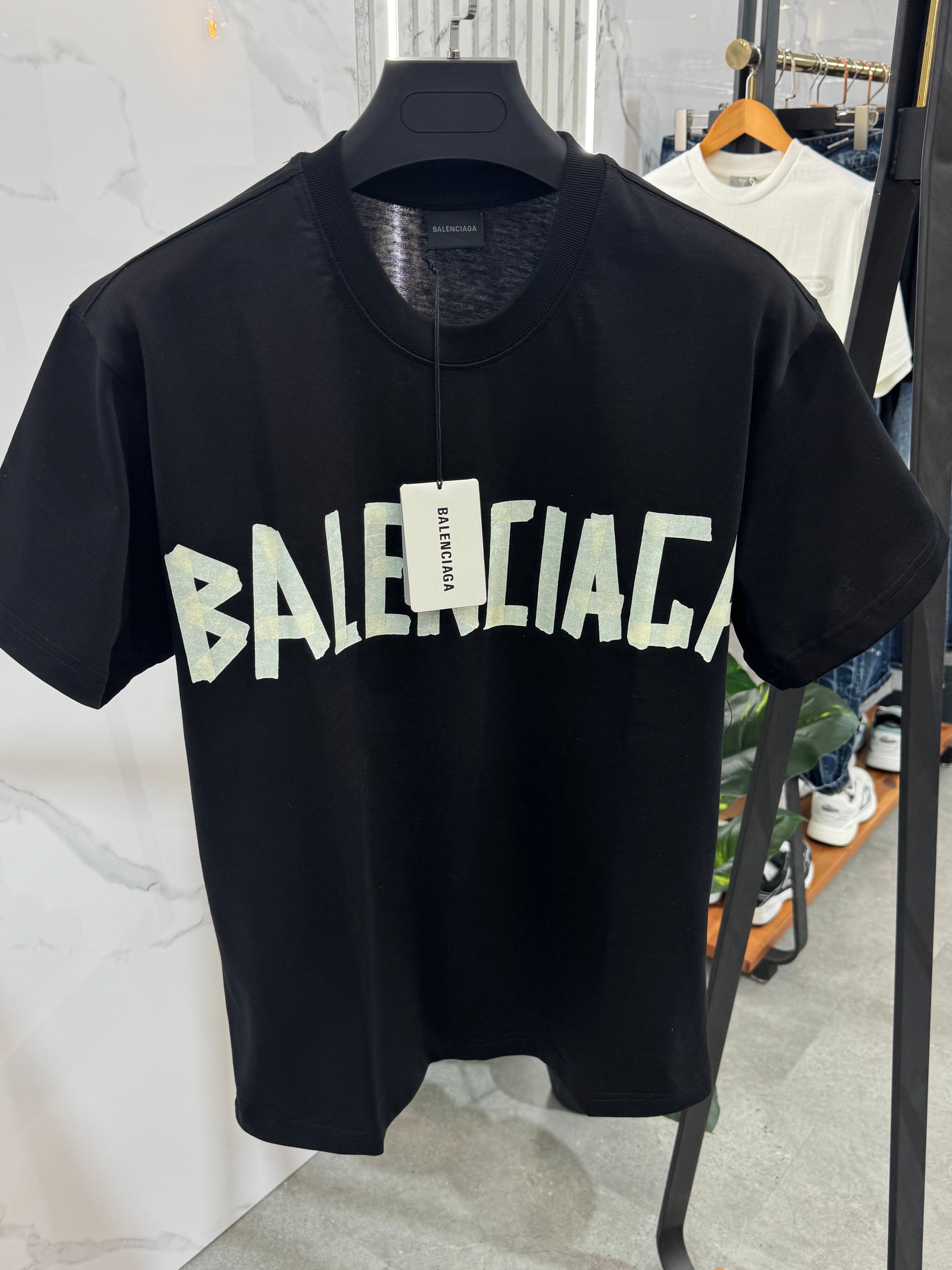 BALENCIAGA Tape & DIY Logo T-Shirt – Black - NEw1777