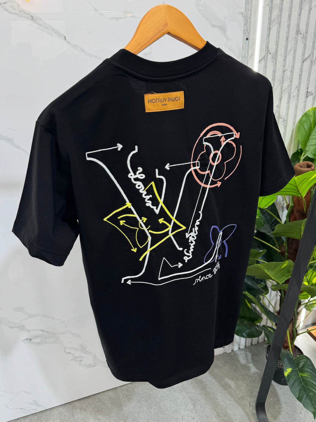 Louis Vuitton Ανδρικό T-shirt "Sketch Logo" - Black - NEW1686