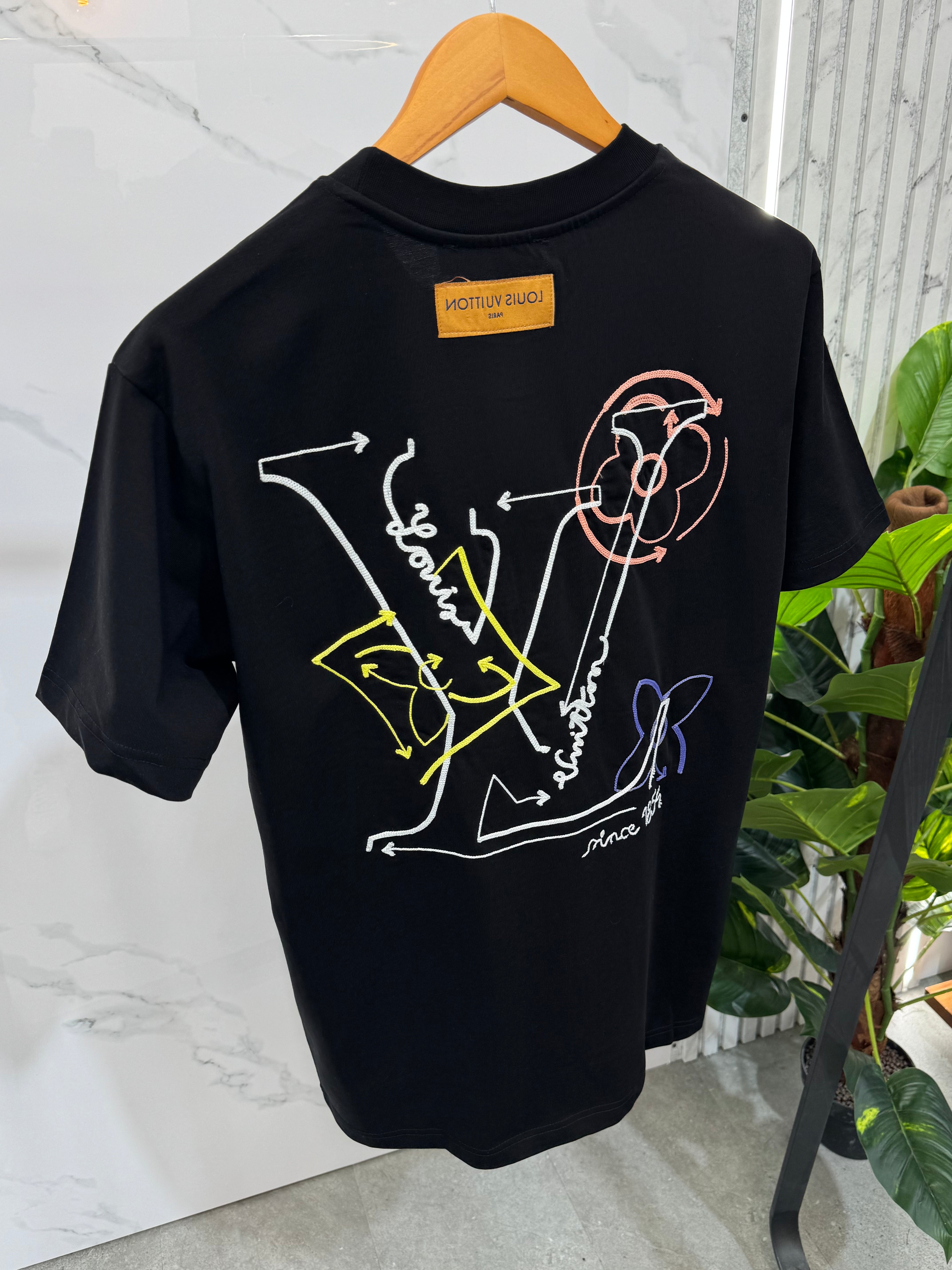 Louis Vuitton Ανδρικό T-shirt "Sketch Logo" - Black - NEW1686