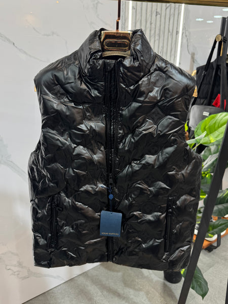 LOUIS VUITTON Monogram Embossed Down Vest – Black - NEW1895