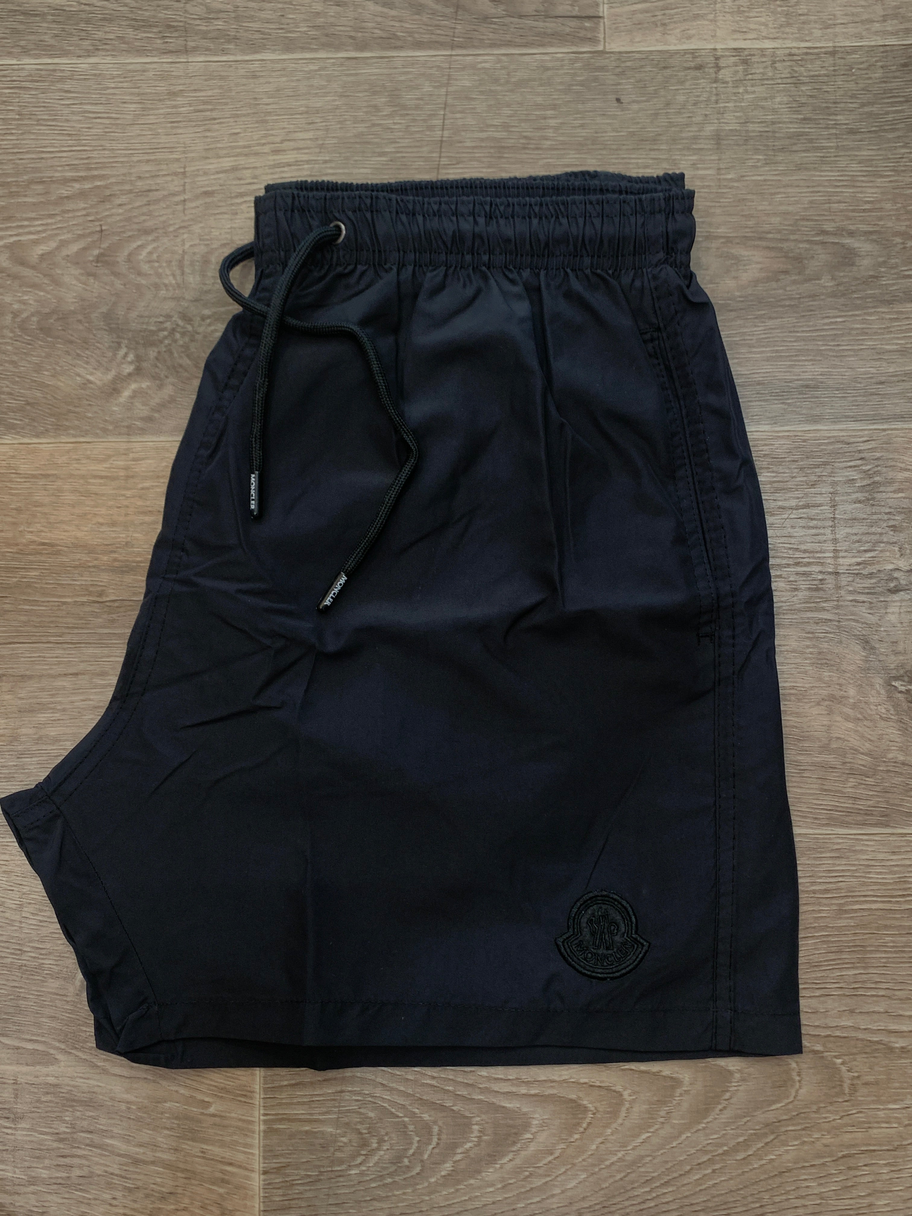 MONCLER Patch Logo Swim Shorts – Total Black - NEW1115